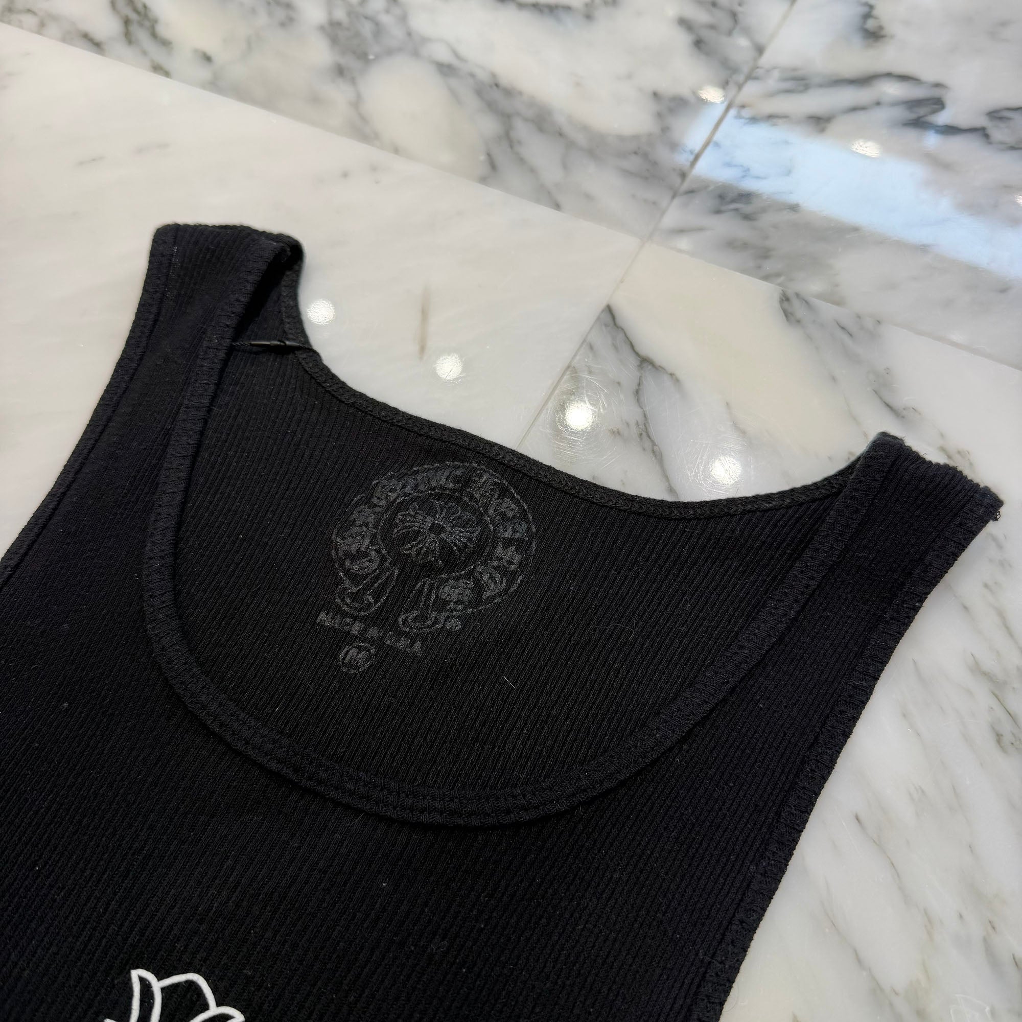 CHROME HEARTS Hairy Cross Rib Tank Top Size M クロムハーツ ヘイリークロス リブ タンクトップ サイズM
