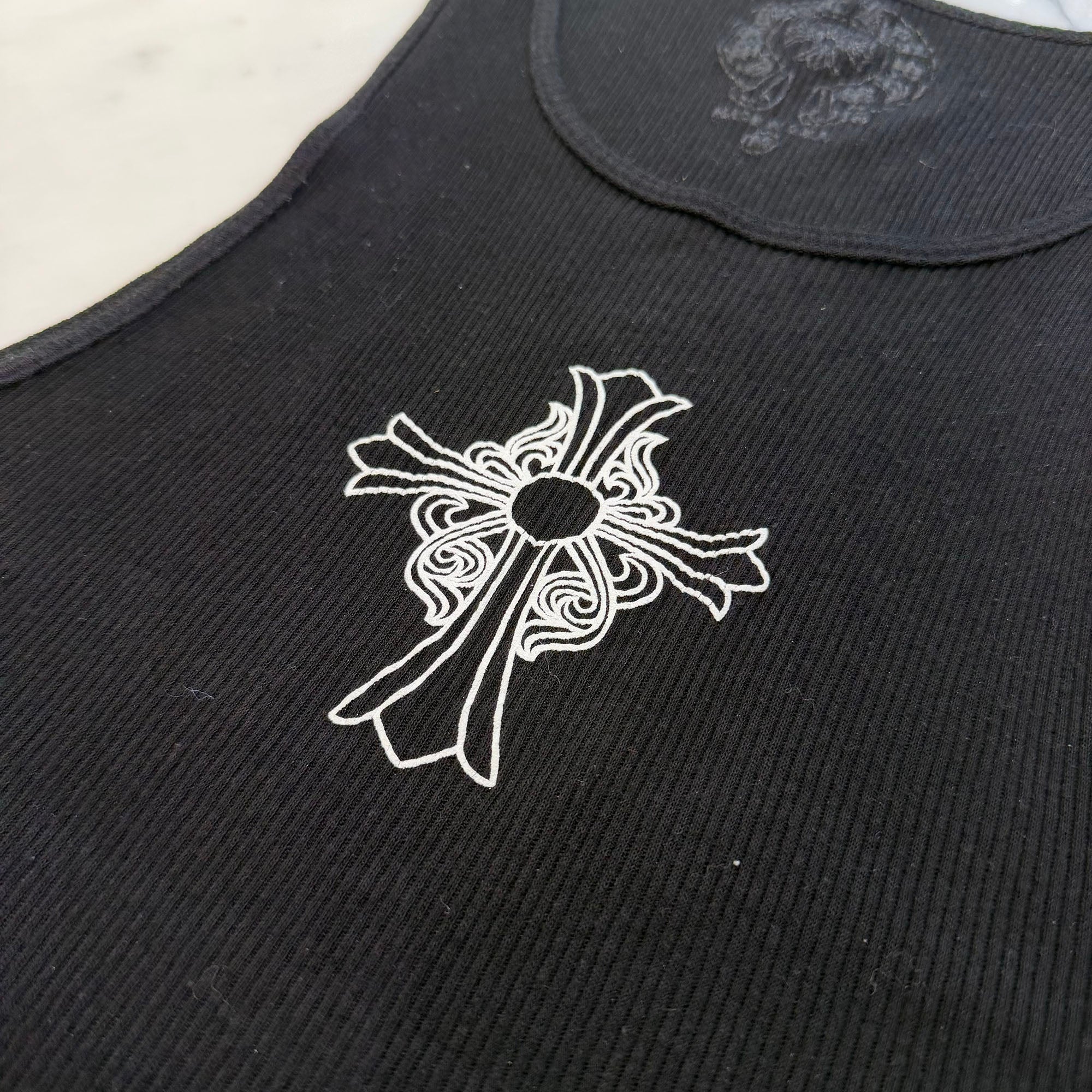 CHROME HEARTS Hairy Cross Rib Tank Top Size M クロムハーツ ヘイリークロス リブ タンクトップ サイズM