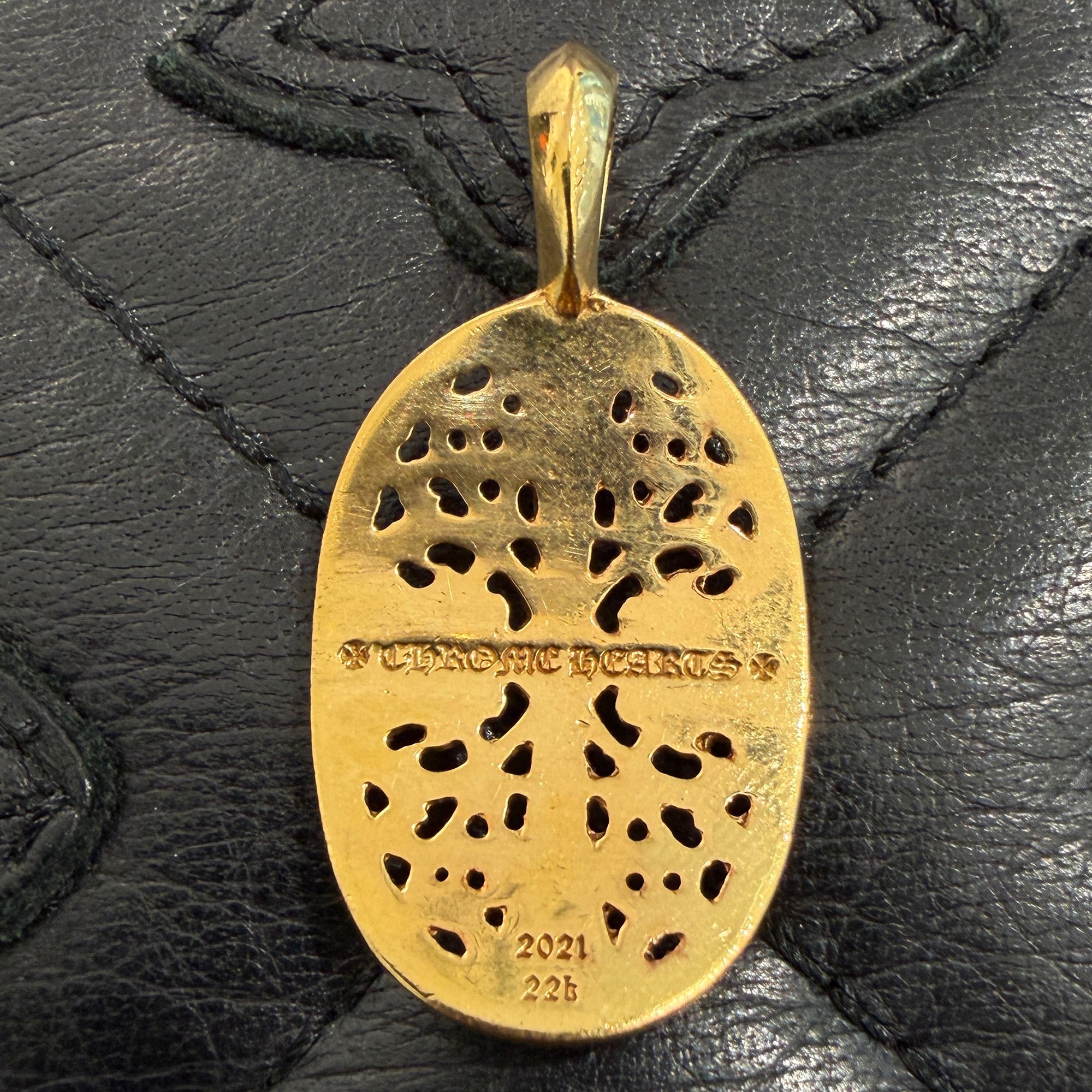 CHROME HEARTS 22K Classic Oval Cross Pendent Top Pave Diamond クロムハーツ 22K クラシック オーバルクロス ペンダントトップ パヴェダイヤモンド