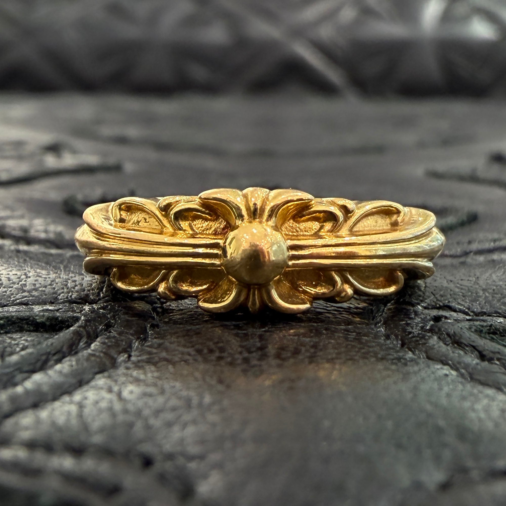 CHROME HEARTS 22K Baby Classic Floral Cross Ring Size 8号 クロムハーツ 22K ベイビークラシック フローラルクロス リング サイズ8号