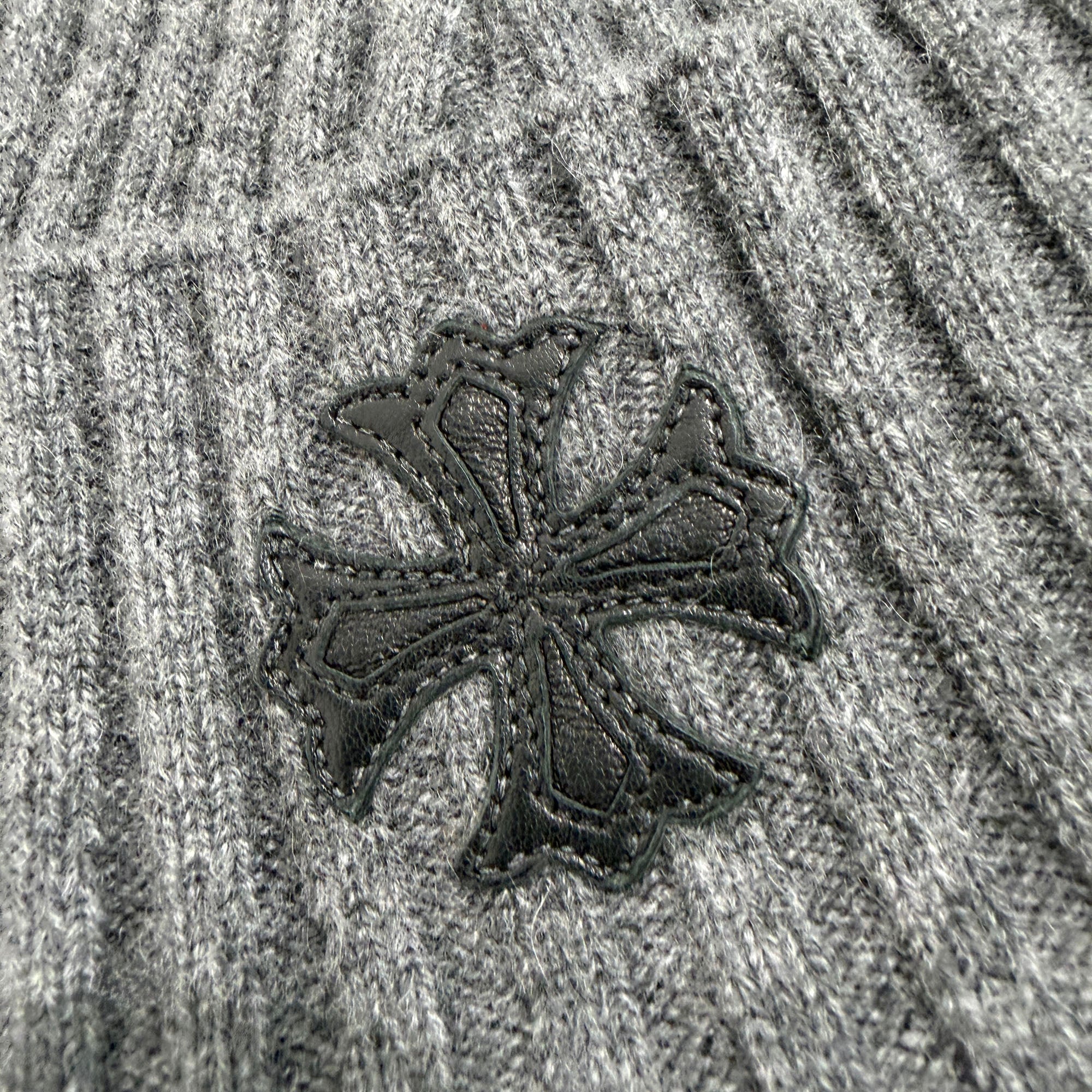CHROME HEARTS Cashmere 1 Cross Leather Patch Beanie Size ONE SIZE (53-60) クロムハーツ カシミヤ 1 クロス レザーパッチ ビーニー サイズONE SIZE (53-60)