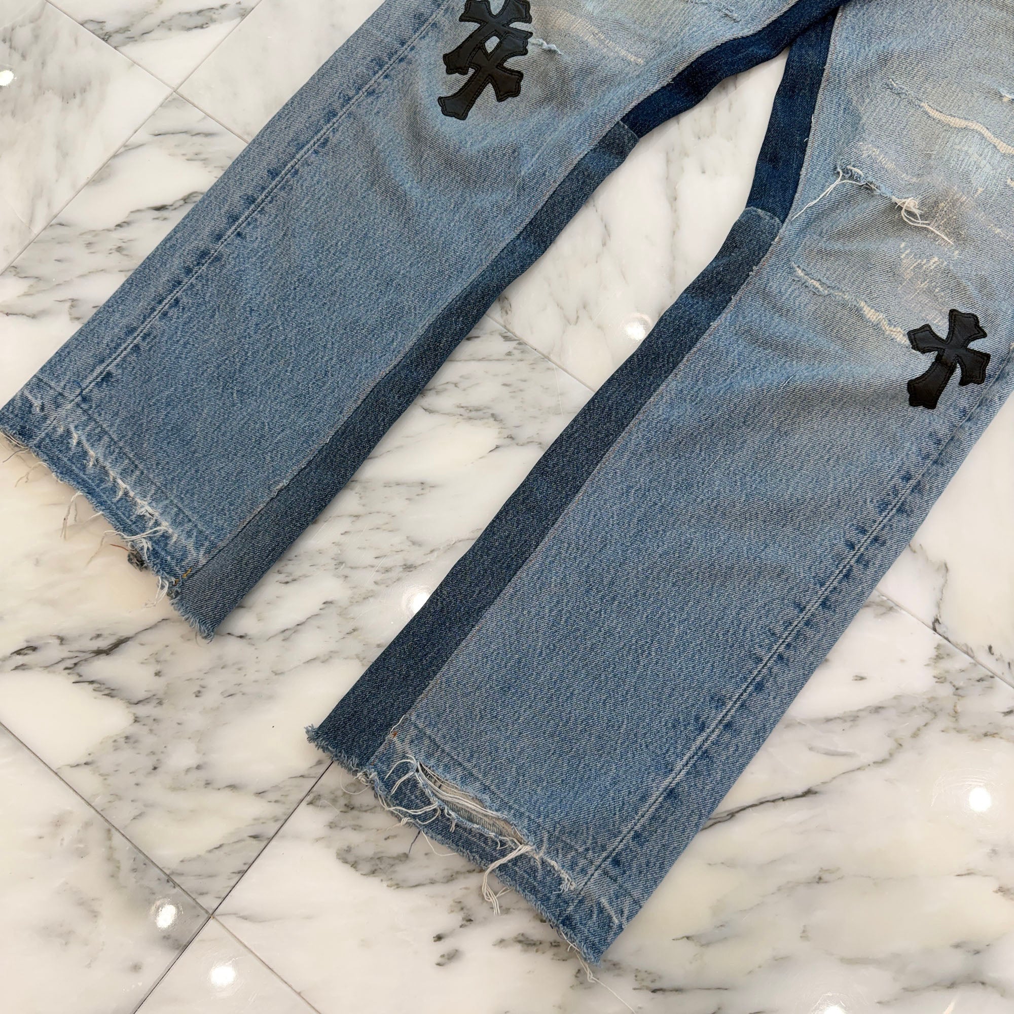 CHROME HEARTS × GALLERY DEPT. Levi's Body VNTG Leather Cross Patch Jeans Size 29 クロムハーツ × ギャラリーデプト リーバイスボディ ヴィンテージ レザークロスパッチ ジーンズ サイズ29