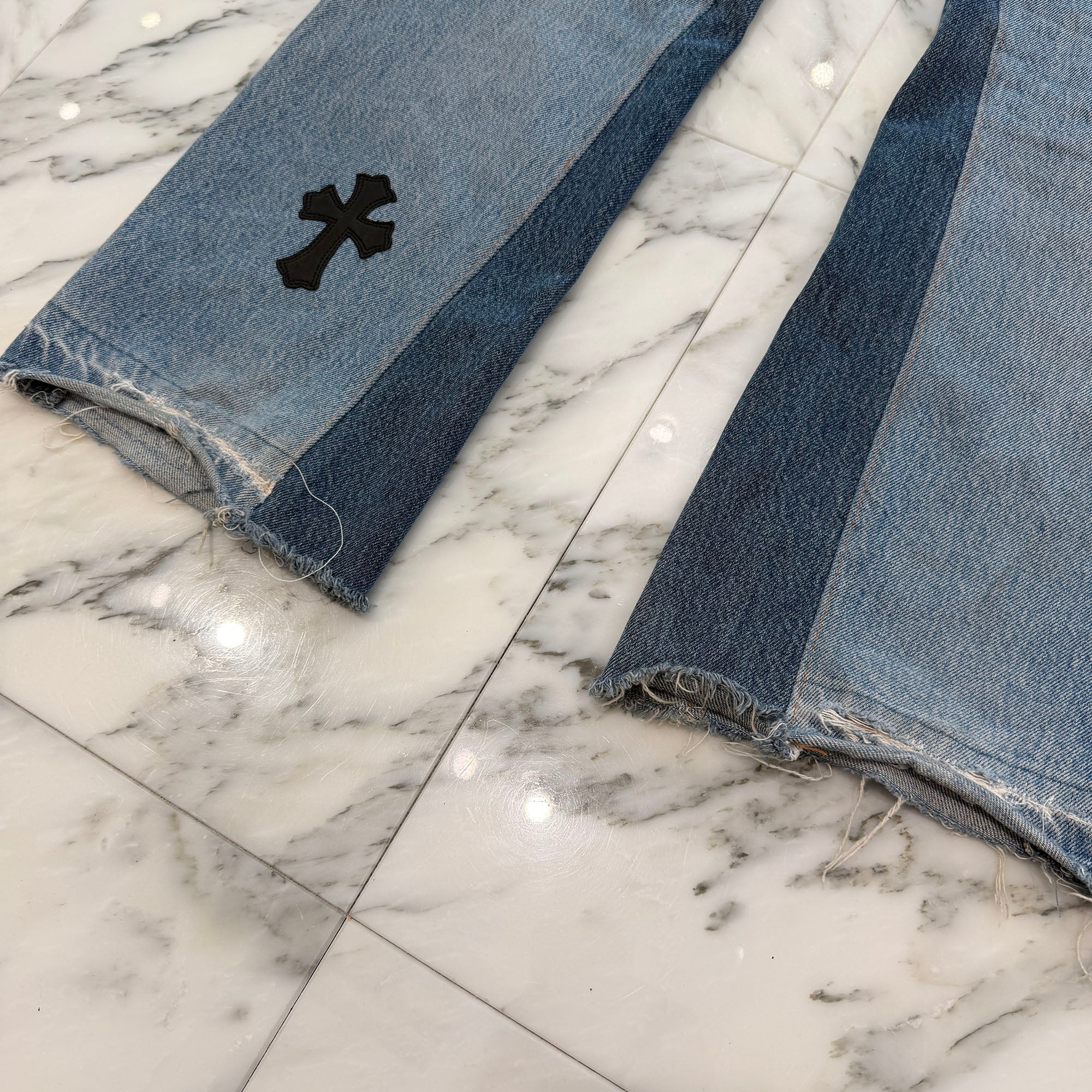 CHROME HEARTS × GALLERY DEPT. Levi's Body VNTG Leather Cross Patch Jeans Size 29 クロムハーツ × ギャラリーデプト リーバイスボディ ヴィンテージ レザークロスパッチ ジーンズ サイズ29