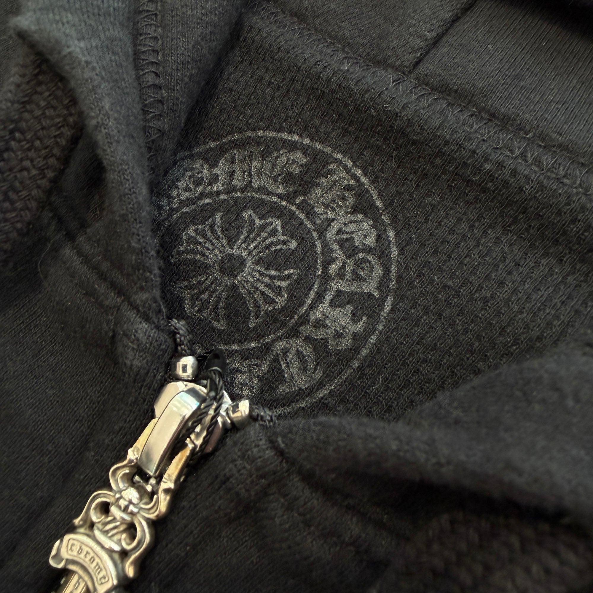 CHROME HEARTS Vertical Logo Thermal Zip Up Hoodie Size XL クロムハーツ ヴァーティカル ロゴ サーマル ジップアップフーディー サイズXL