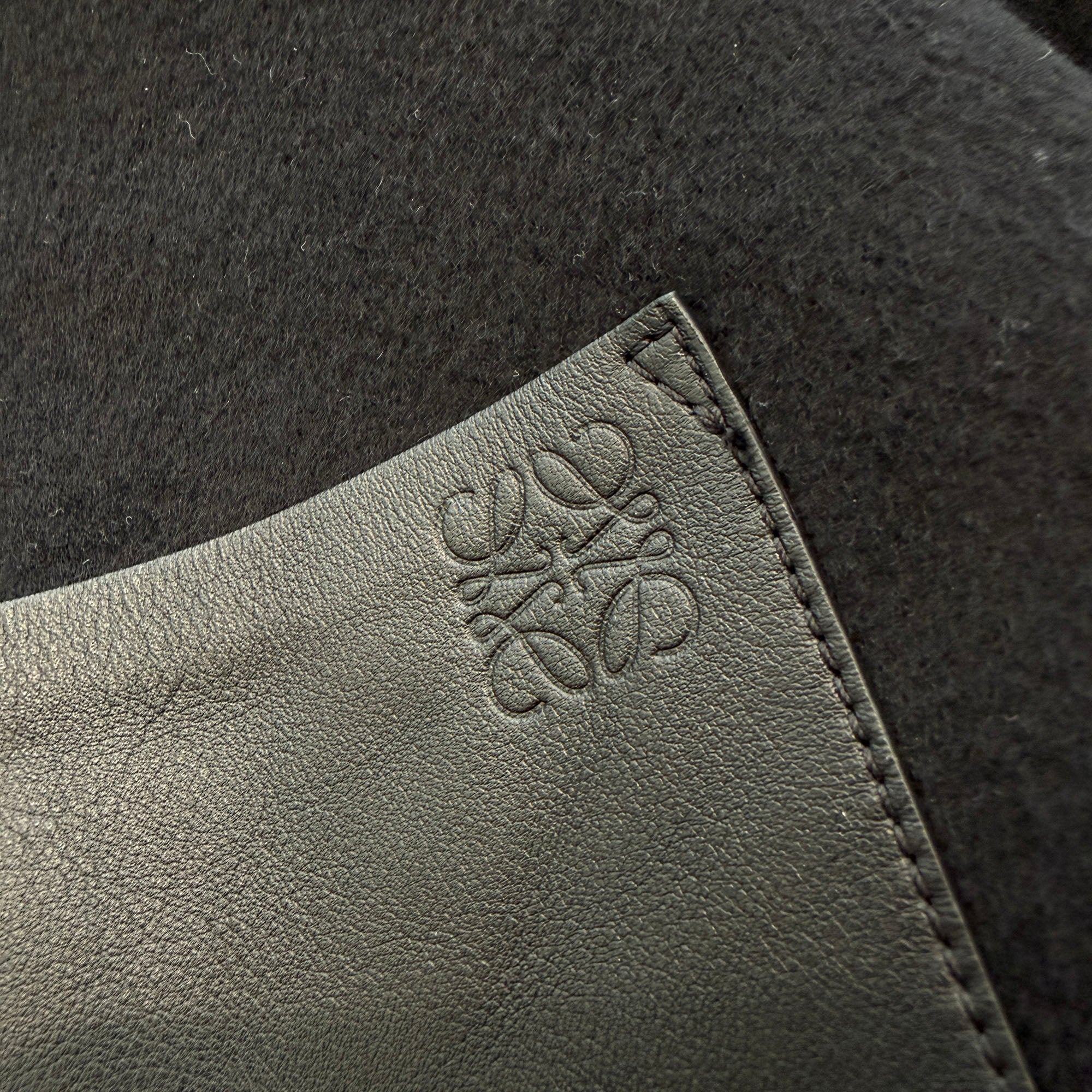 LOEWE Leather Pocket Anagram Work Wear Wool Jacket H526Y03WBE Size 48 ロエベ レザーポケット アナグラム ワークウェア ウールジャケット サイズ48