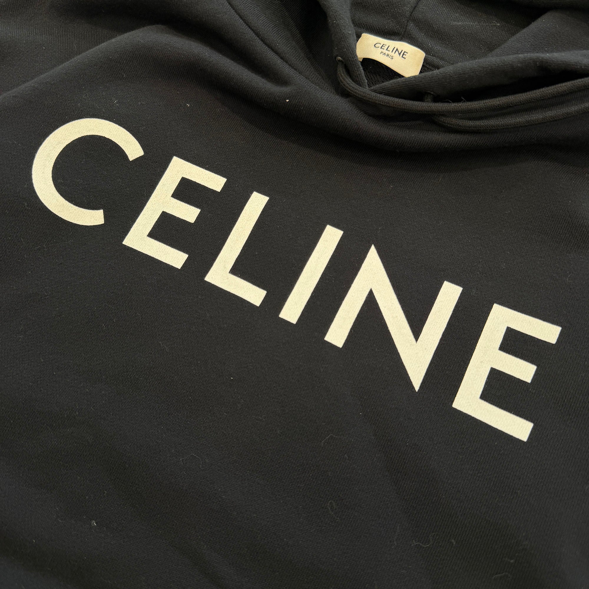 CELINE 2021SS Logo Print Cotton Fleece Loose Hoodie 2Y321670Q Size M セリーヌ ロゴプリント コットンフリース ルーズ フーディ サイズM