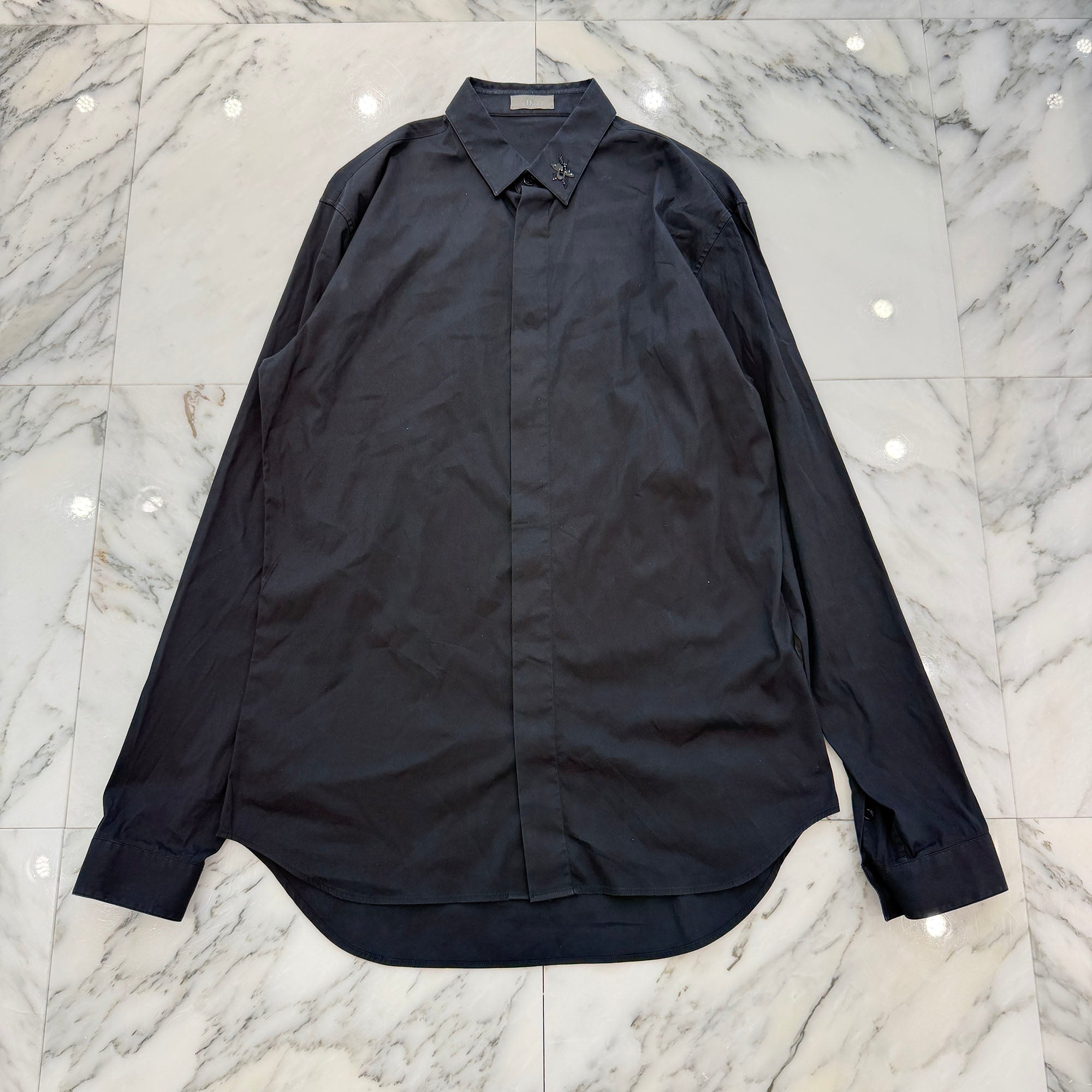 DIOR 2014AW Bee Bijou Dress Shirt 433C529W1535 Size 39 ディオール ビー ビジュー ドレスシャツ サイズ39