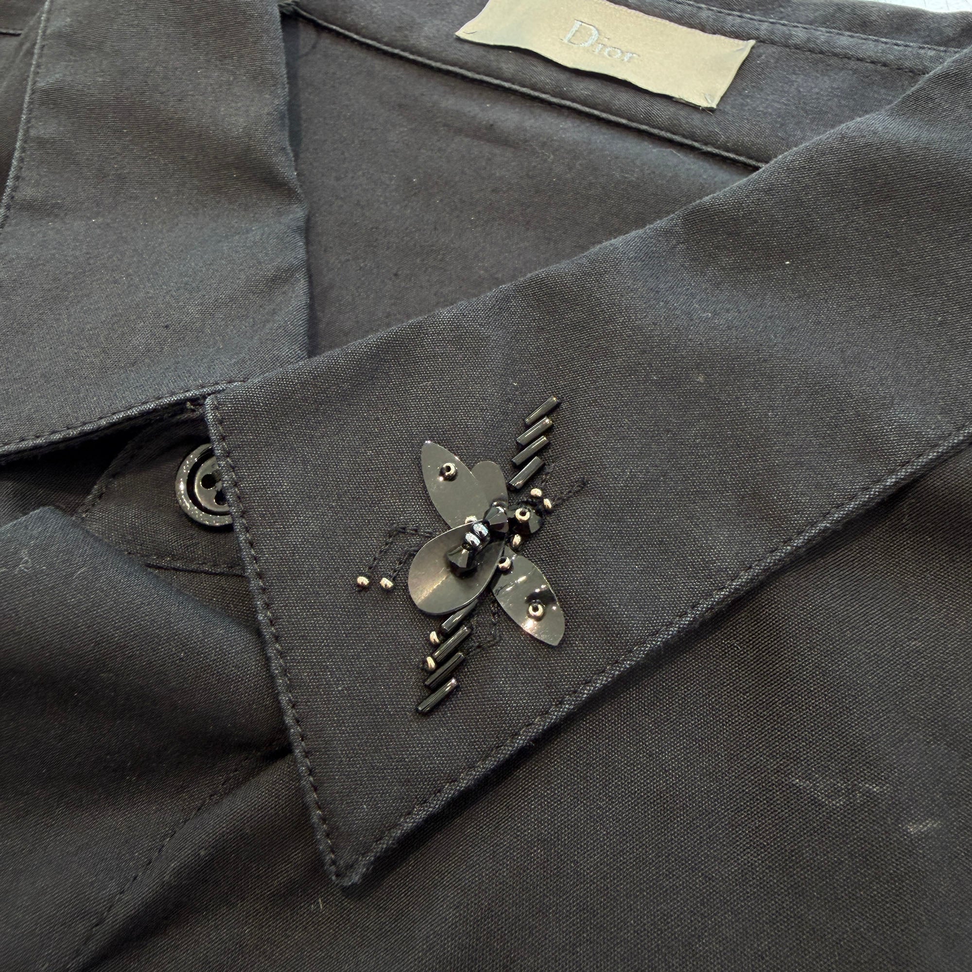 DIOR 2014AW Bee Bijou Dress Shirt 433C529W1535 Size 39 ディオール ビー ビジュー ドレスシャツ サイズ39