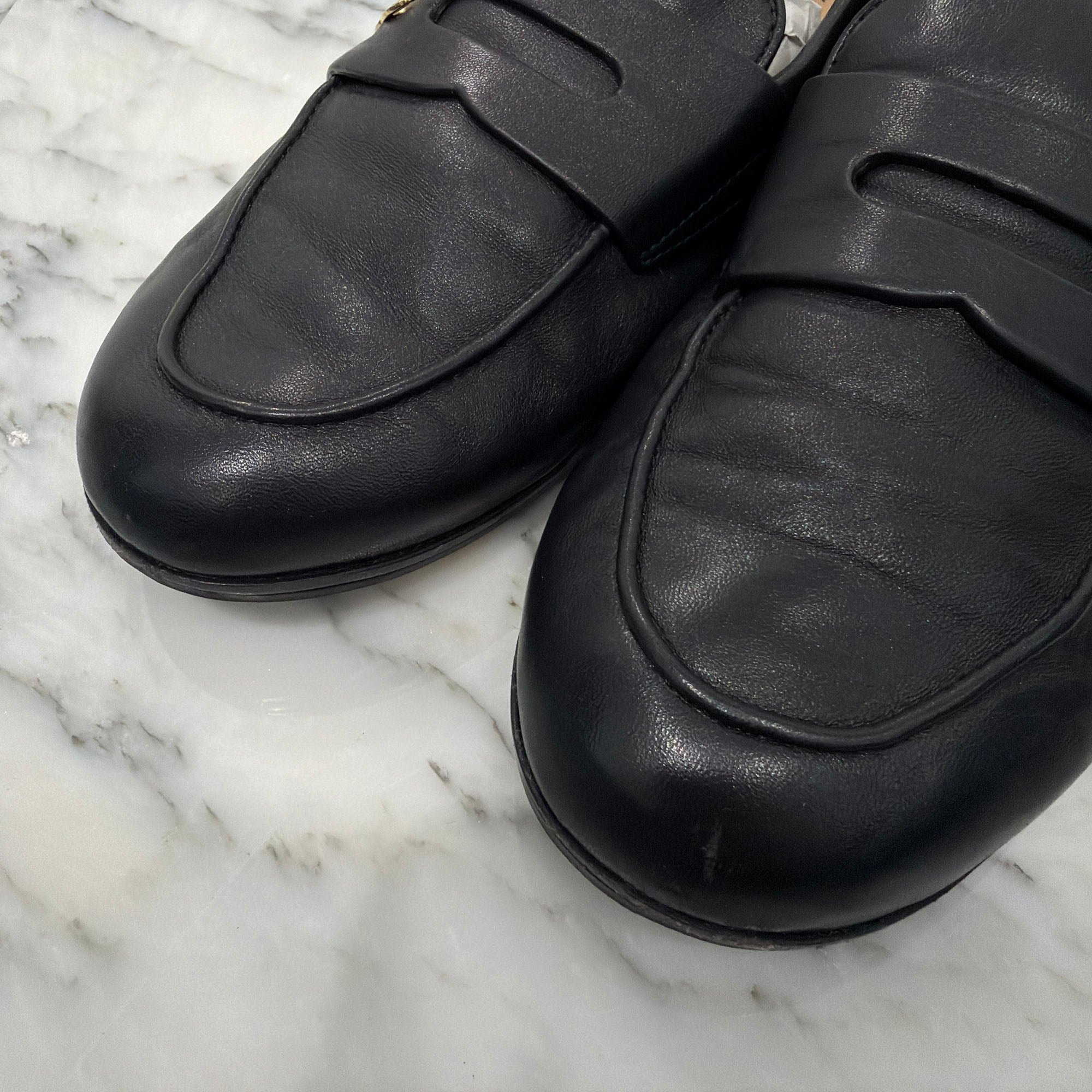 CHANEL 2021SS COCO Mark Penny Leather Pumps Size 38C (約24.0cm～24.5cm) シャネル ココマーク ペニー レザーパンプス サイズ 38C (約24.0cm～24.5cm)