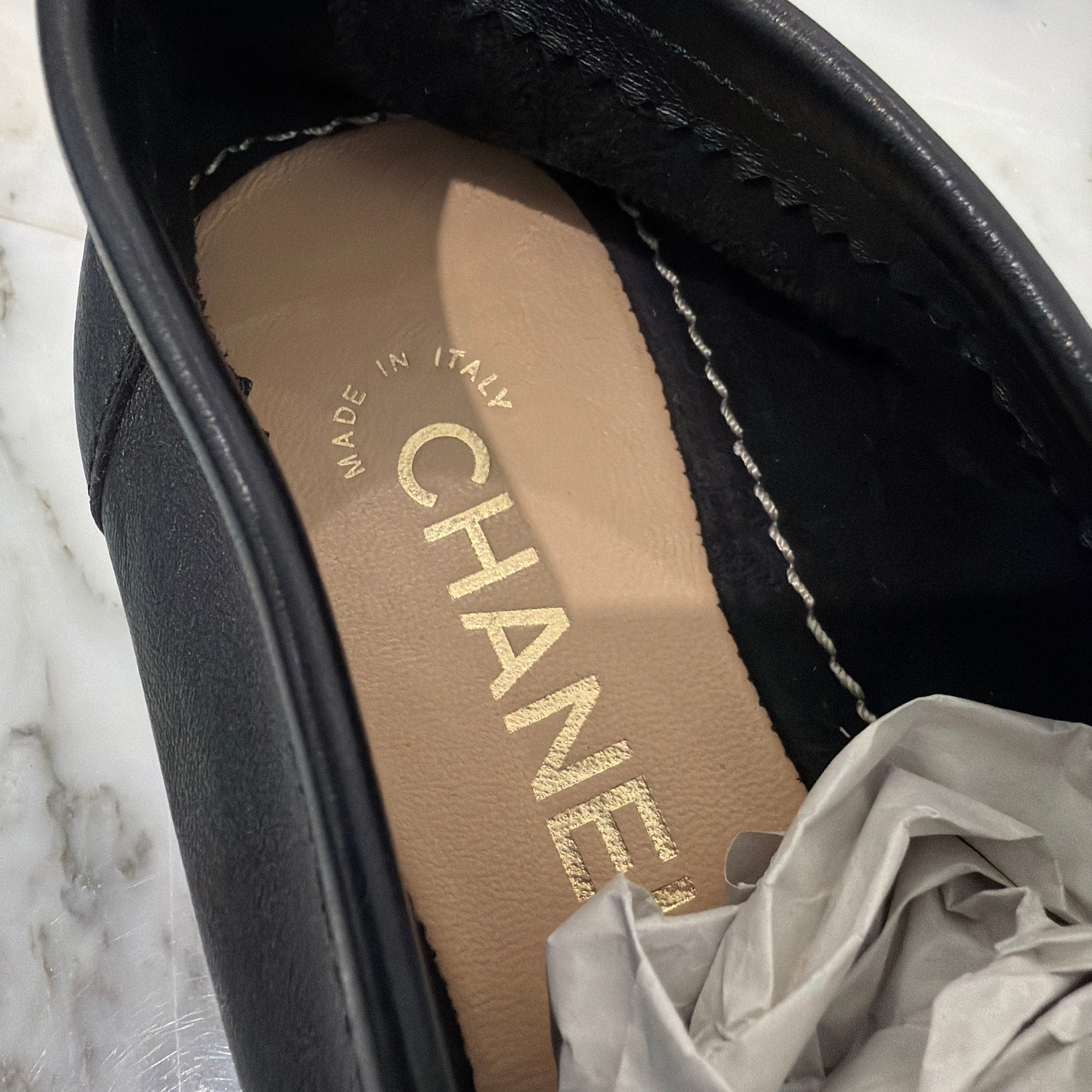 CHANEL 2021SS COCO Mark Penny Leather Pumps Size 38C (約24.0cm～24.5cm) シャネル ココマーク ペニー レザーパンプス サイズ 38C (約24.0cm～24.5cm)
