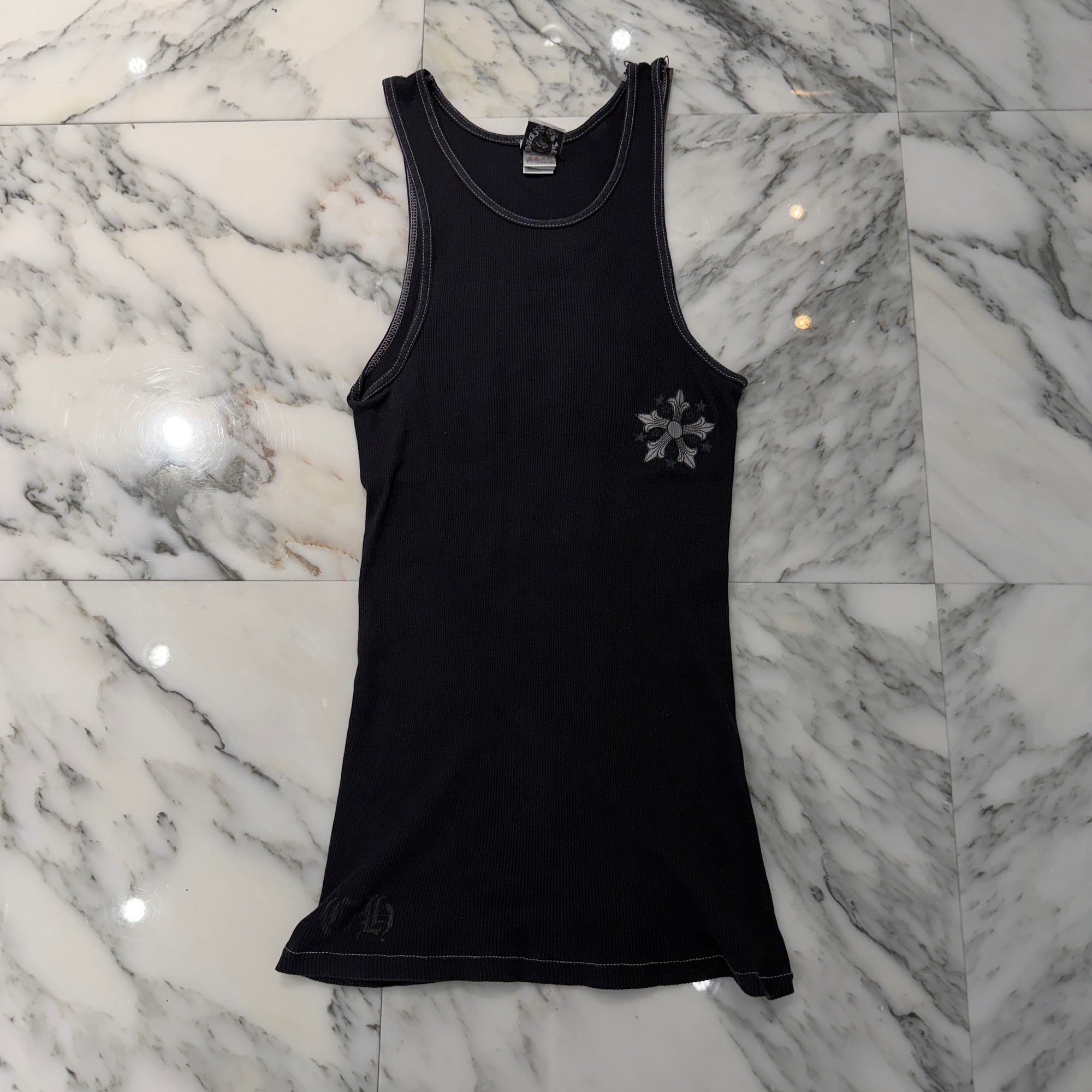 CHROME HEARTS OLD Star CH Cross Print Tank Top Size M クロムハーツ オールド スター CH クロス プリント タンクトップ サイズM