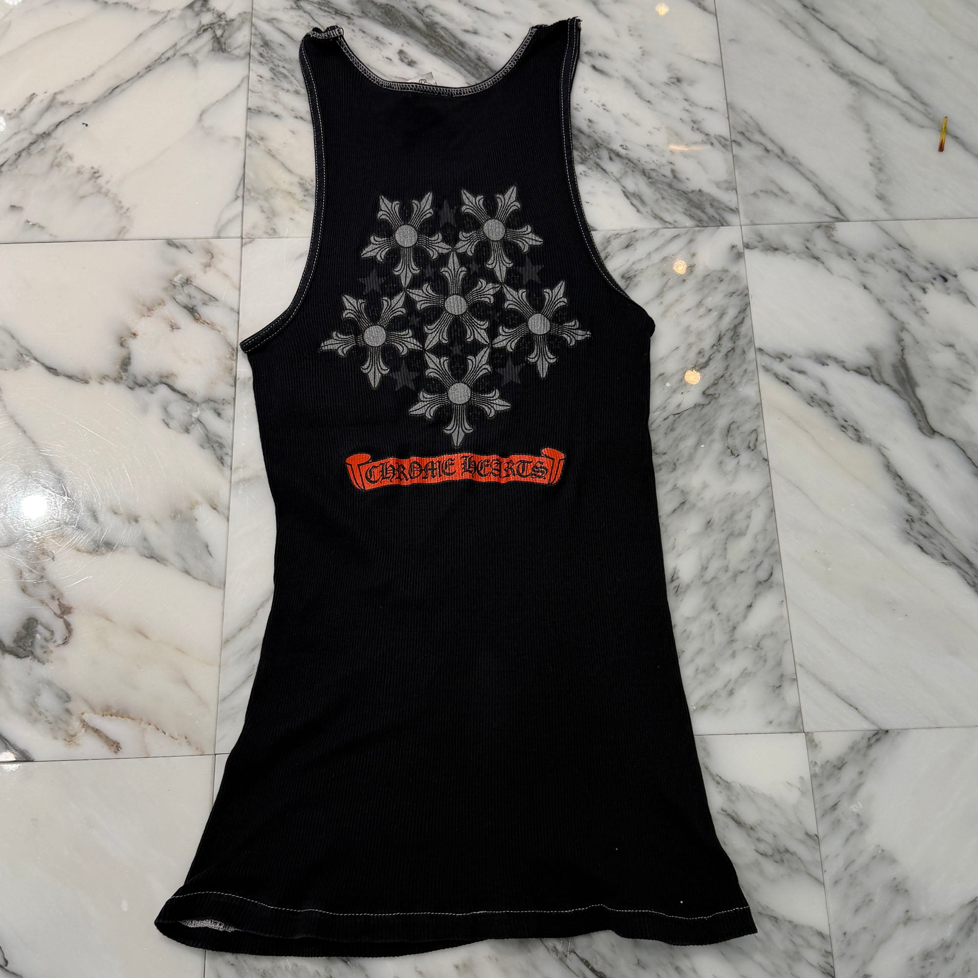 CHROME HEARTS OLD Star CH Cross Print Tank Top Size M クロムハーツ オールド スター CH クロス プリント タンクトップ サイズM
