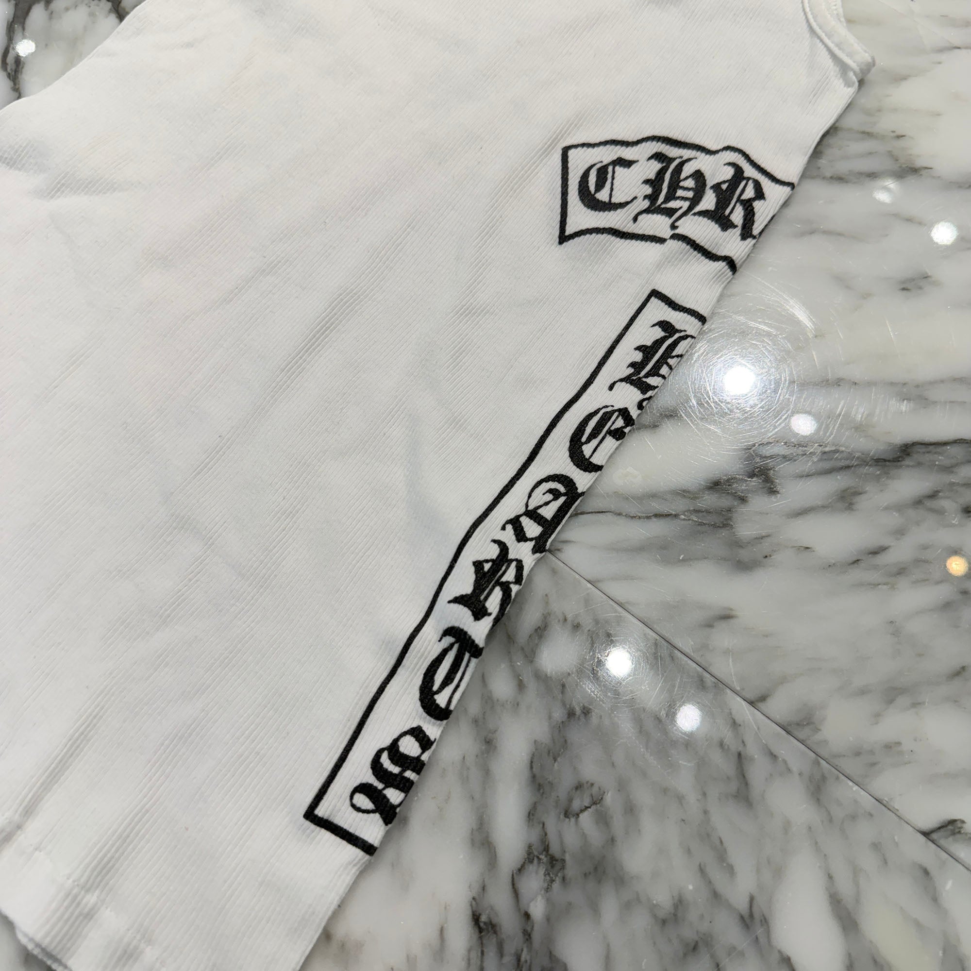 CHROME HEARTS OLD Vertical Side Logo Cross Print Tank Top Size S クロムハーツ オールド ヴァーティカル サイドロゴ クロスプリント タンクトップ サイズS