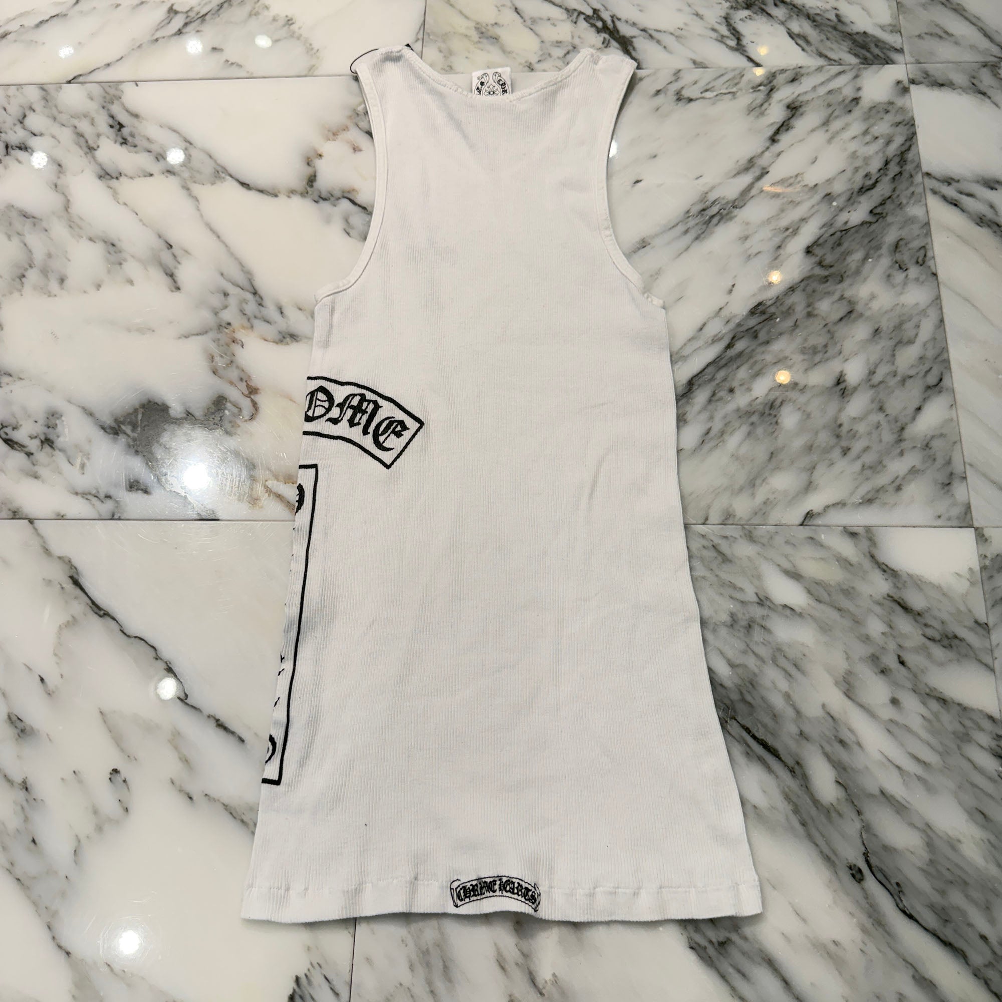 CHROME HEARTS OLD Vertical Side Logo Cross Print Tank Top Size S クロムハーツ オールド ヴァーティカル サイドロゴ クロスプリント タンクトップ サイズS