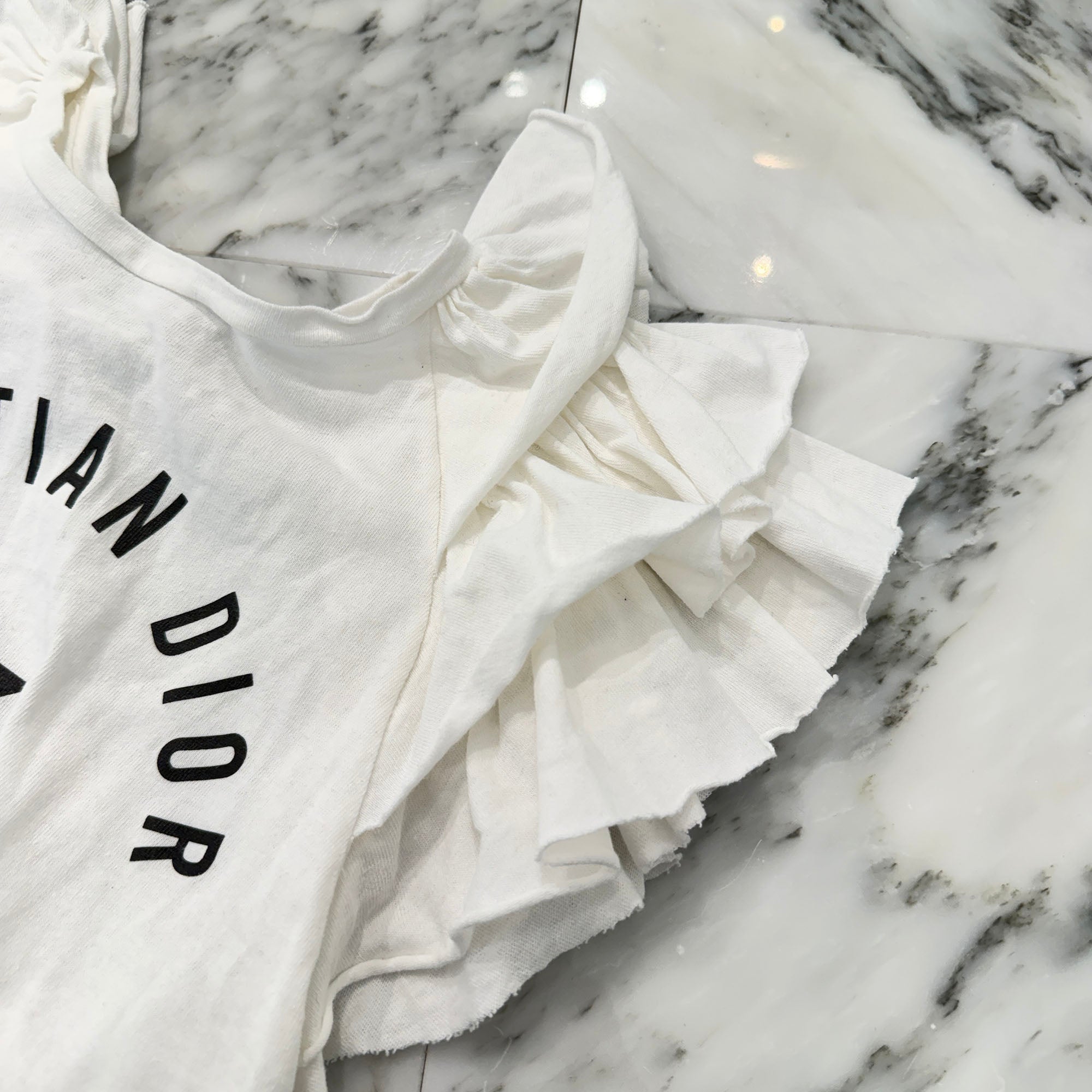 DIOR 2023SS DIORIVIERA Ruffle Short Sleeves Tee 323T43A4416 Size XS ディオール ディオリビエラ フリル ショート スリーブＴシャツ サイズXS