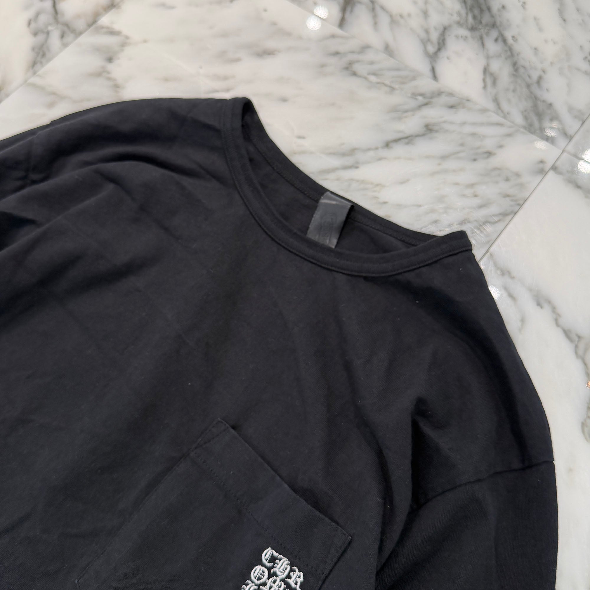 CHROME HEARTS Y NOT Vertical Logo Embroidery Long Sleeve Tee Size XL クロムハーツ ワイノット ヴァーティカルロゴ刺繍 ロングスリーブTシャツ サイズXL