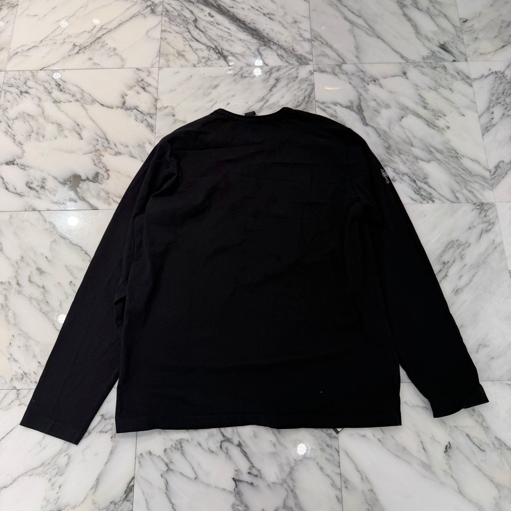 CHROME HEARTS Y NOT Vertical Logo Embroidery Long Sleeve Tee Size XL クロムハーツ ワイノット ヴァーティカルロゴ刺繍 ロングスリーブTシャツ サイズXL