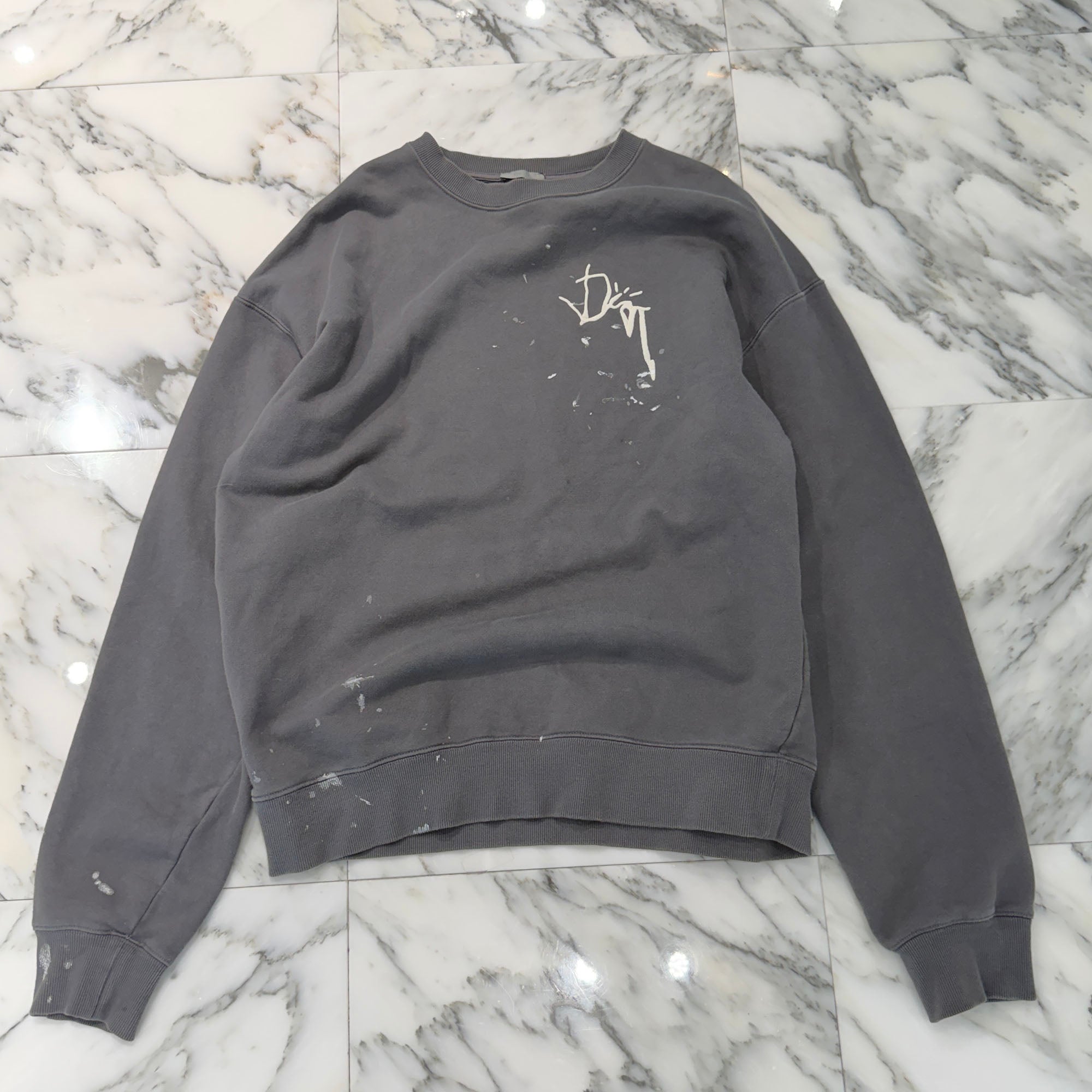 DIOR × Travis Scott 2022AW Cactus Jack Logo Embroidery Oversized Crewneck Sweatshirt 283J679A0531 Size L ディオール × トラヴィススコット カクタスジャック ロゴ刺繍 オーバーサイズ  クルーネック スウェットシャツ サイズL