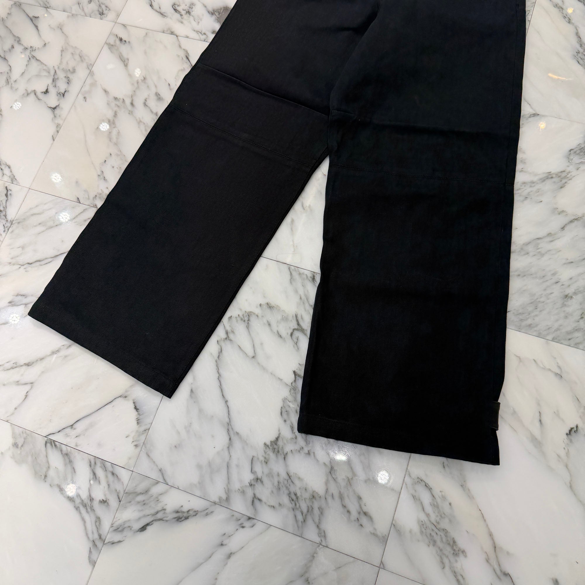CHROME HEARTS Ankle Straps Cross Ball Button Wide Leg Denim Pants Size 32 クロムハーツ アンクルストラップ クロスボールボタン ワイドレッグ デニムパンツ サイズ32