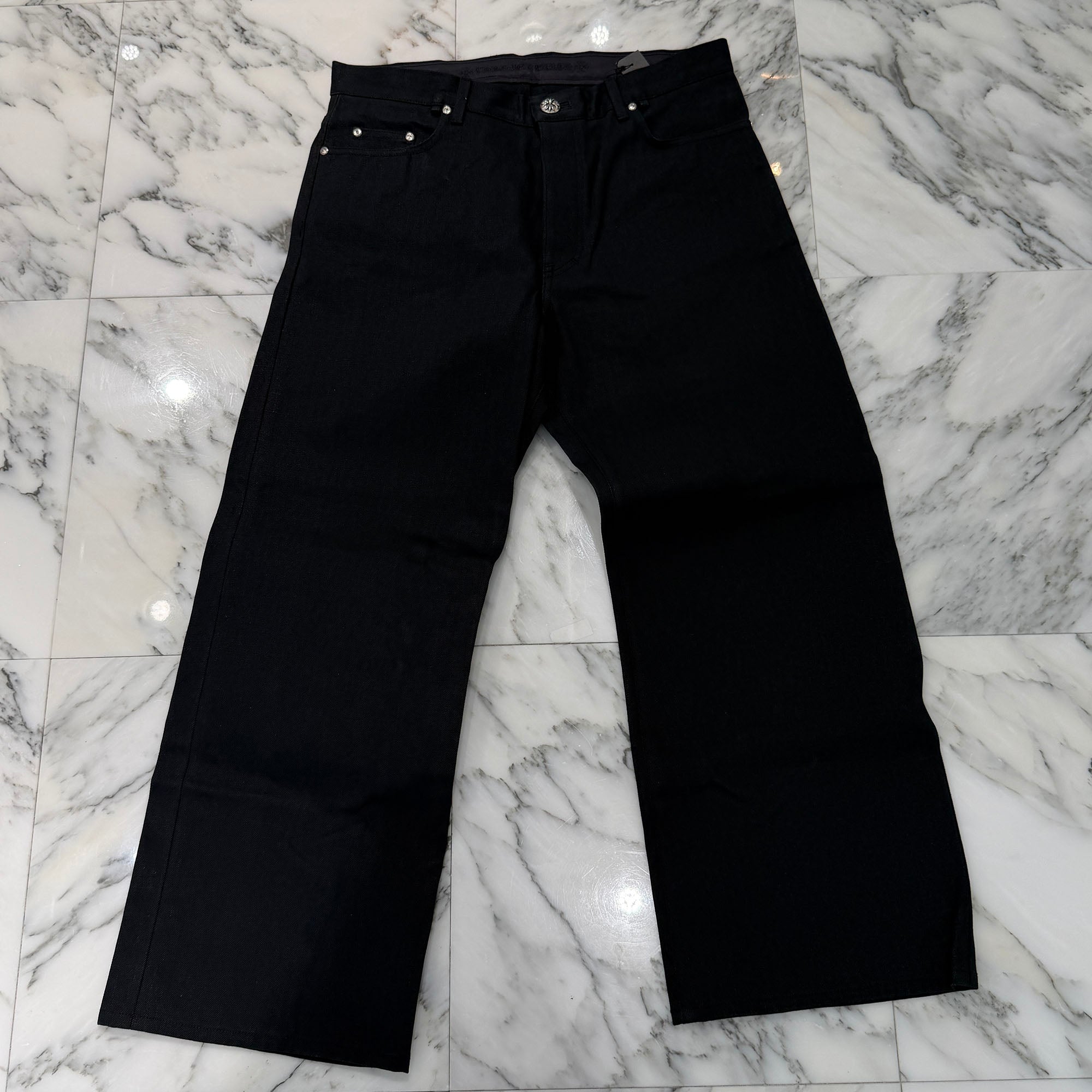 CHROME HEARTS KS FIT Cross Ball Button Denim Pants Size 34 クロムハーツ KSフィット クロスボールボタン デニムパンツ サイズ34