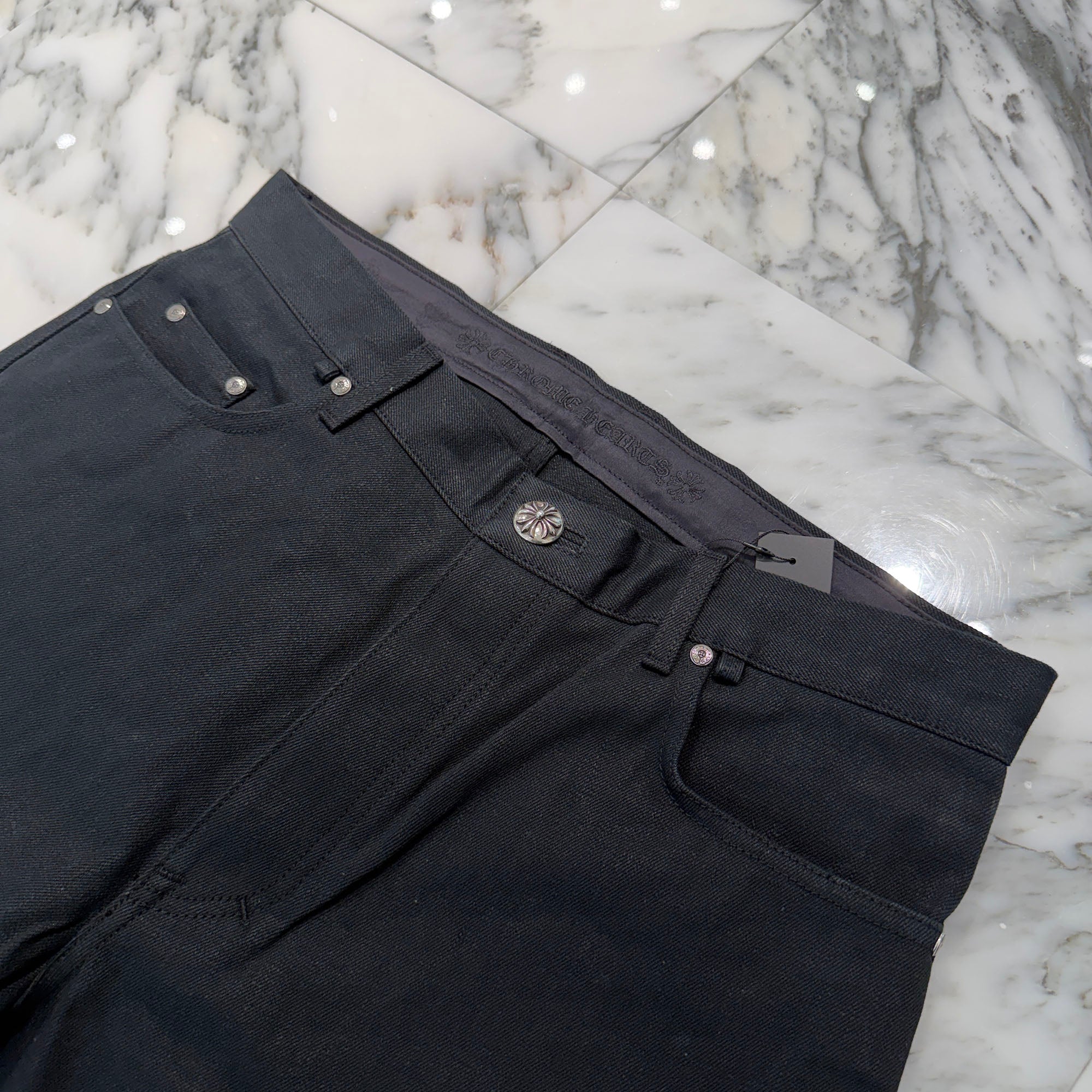 CHROME HEARTS KS FIT Cross Ball Button Denim Pants Size 34 クロムハーツ KSフィット クロスボールボタン デニムパンツ サイズ34