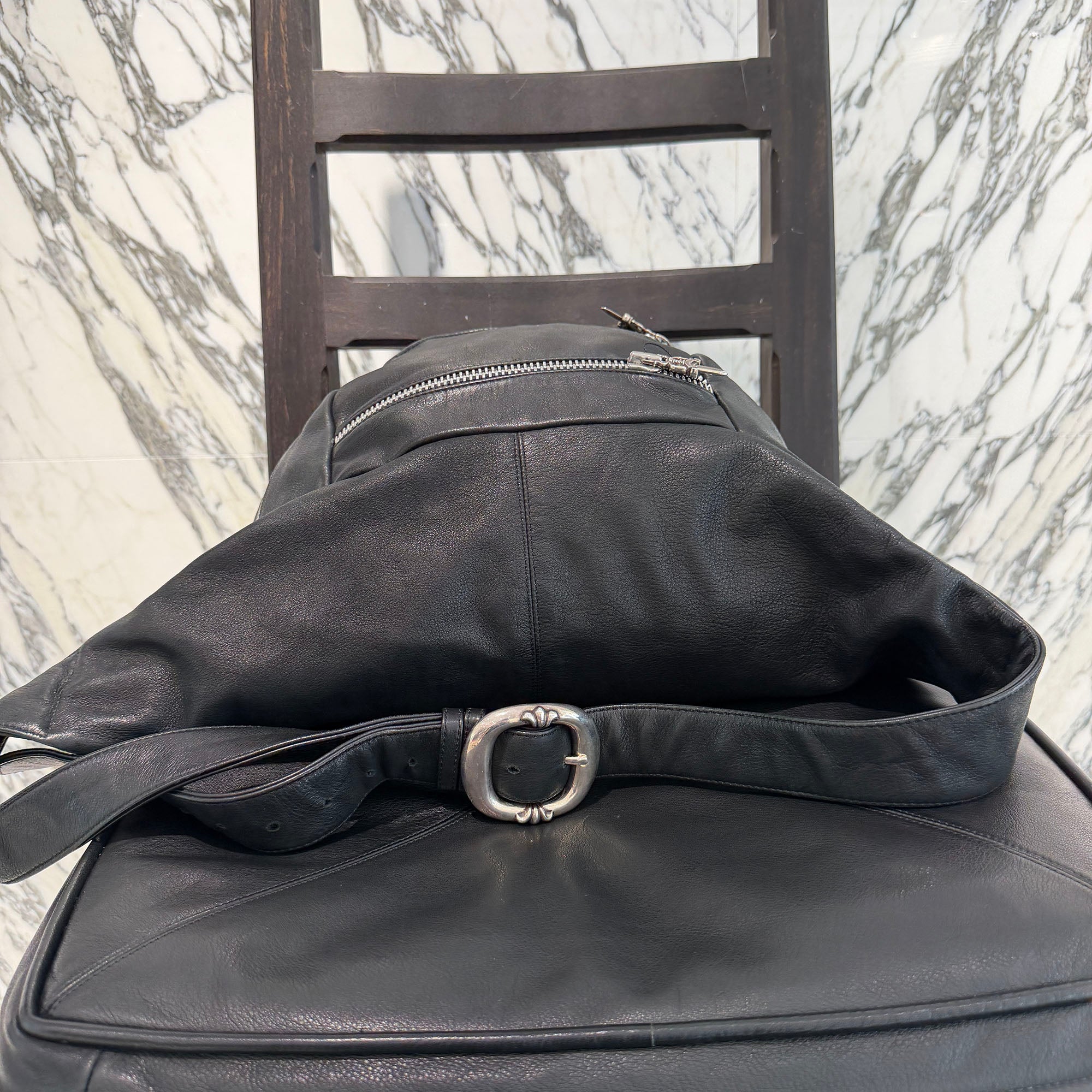 CHROME HEARTS SNAT PACK Leather Shoulder Bag Extra Large クロム