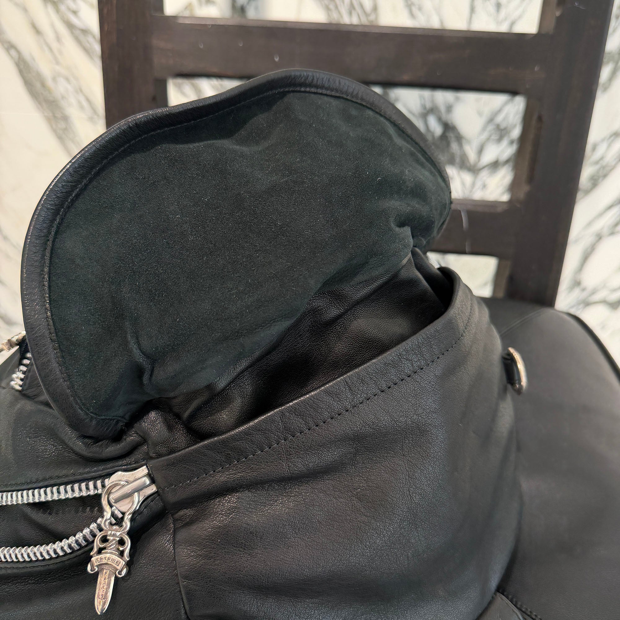 CHROME HEARTS SNAT PACK Leather Shoulder Bag Extra Large クロム