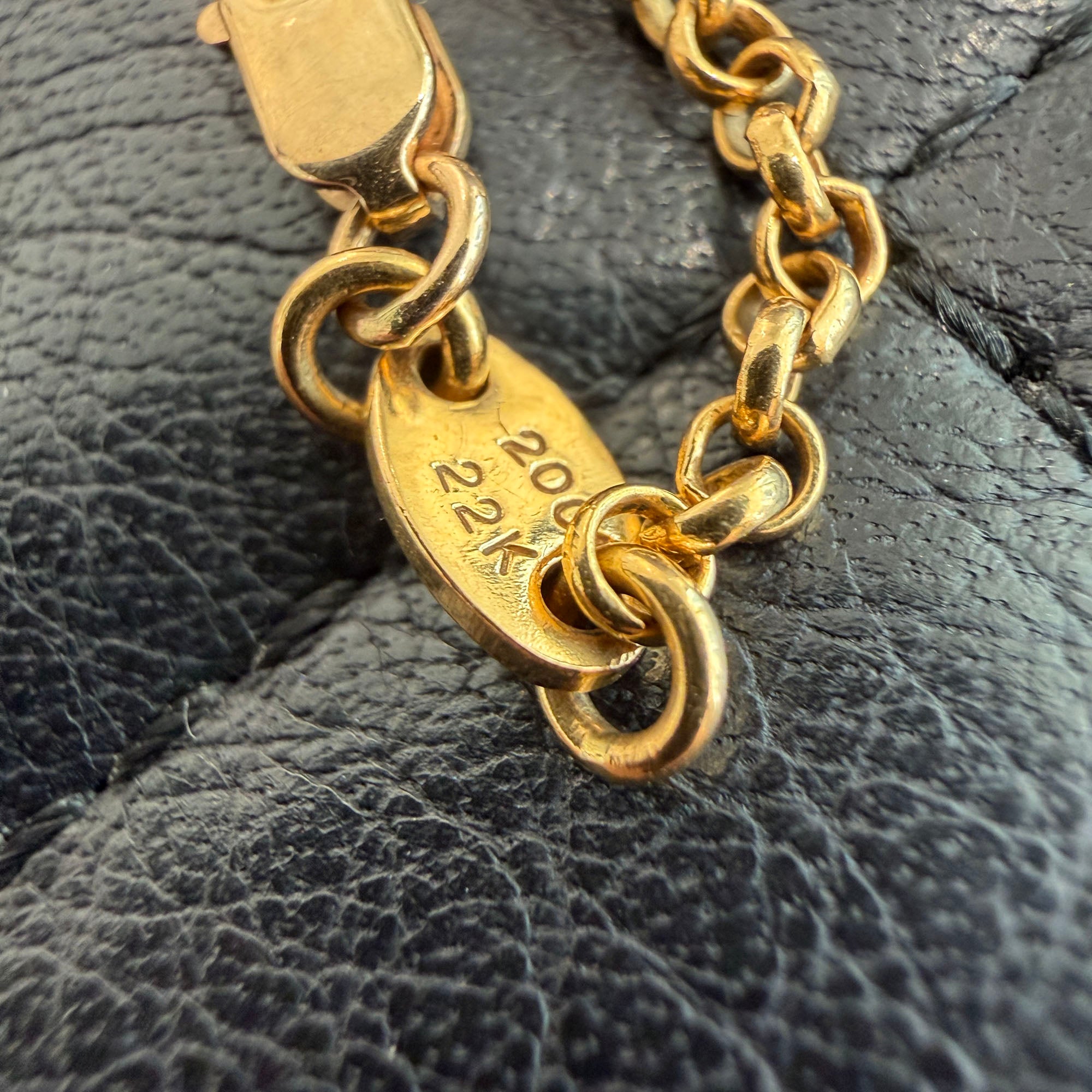 CHROME HEARTS 22K Safety Pin 1 Diamond Roll Chain Necklace Size 16 Inch クロムハーツ 22K セーフティピン 1ダイヤモンド ロールチェーン ネックレス 16インチ