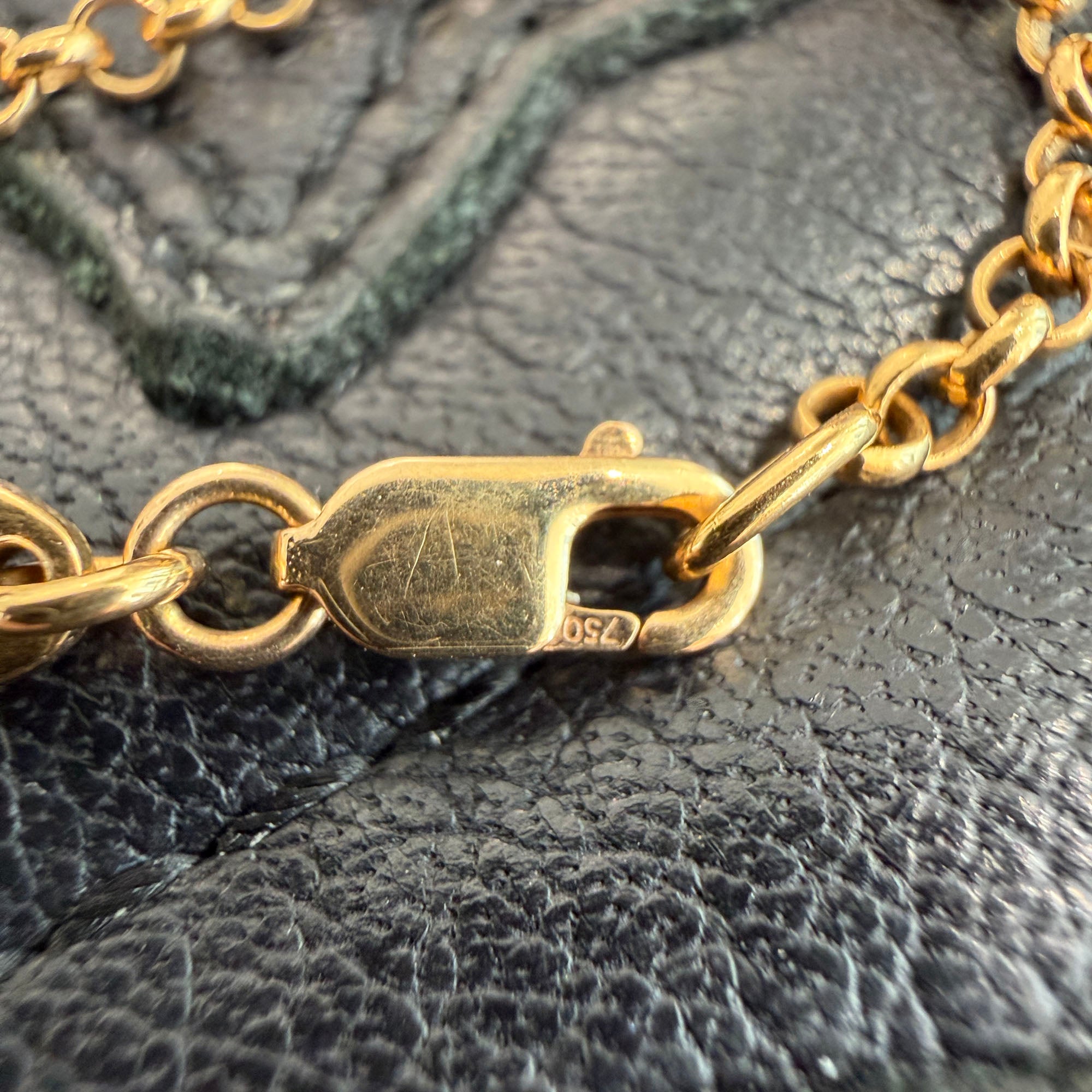CHROME HEARTS 22K Safety Pin 1 Diamond Roll Chain Necklace Size 16 Inch クロムハーツ 22K セーフティピン 1ダイヤモンド ロールチェーン ネックレス 16インチ