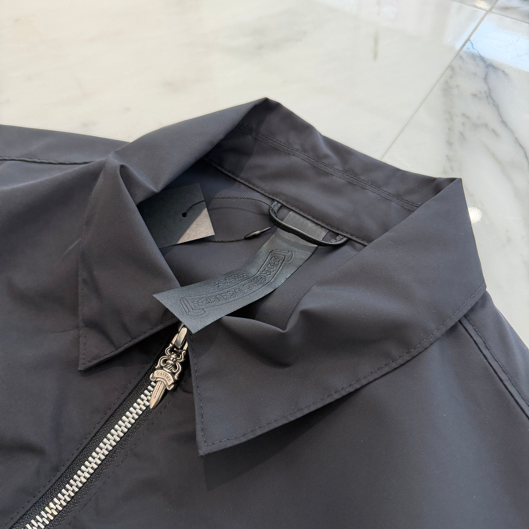 CHROME HEARTS Y NOT Carpenter Leather Pocket Nylon Zip Shirt Size L クロムハーツ ワイノット カーペンター レザーポケット ナイロンジップシャツ サイズL