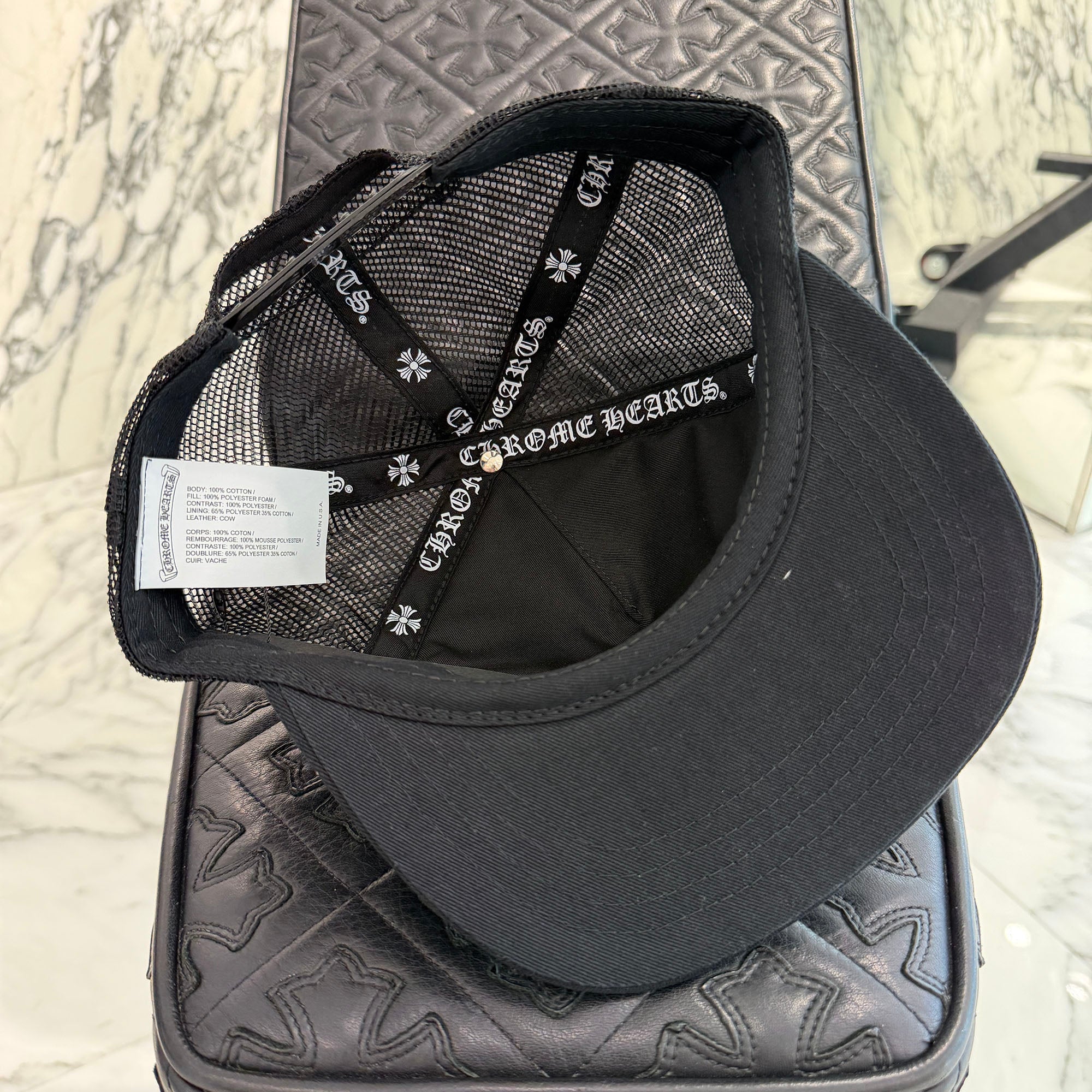 CHROME HEARTS Camo Triple Cross Leather Patch Trucker Cap ONE SIZE (51-61) クロムハーツ カモ トリプルクロス レザーパッチ トラッカーキャップ サイズONE SIZE (51-61)