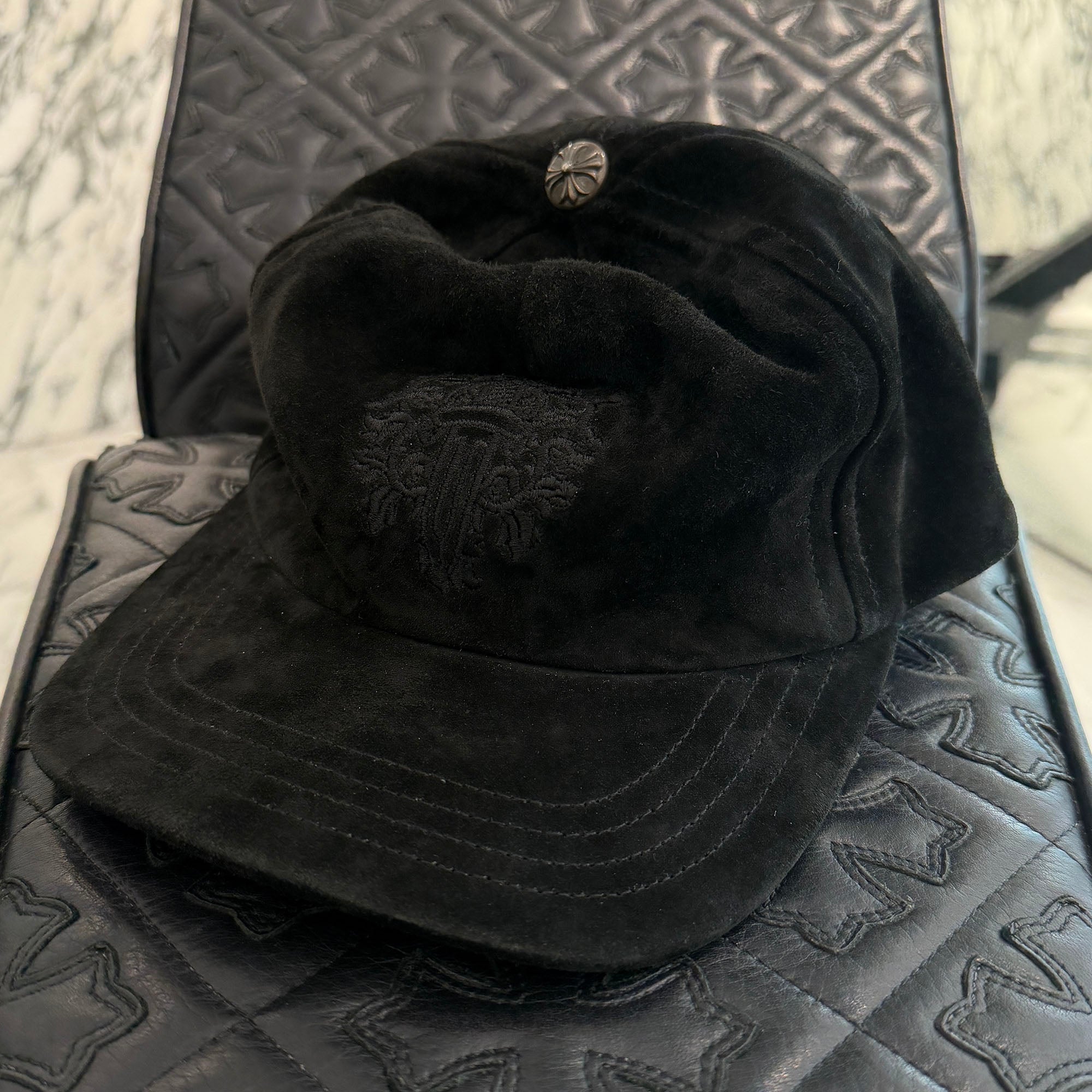 CHROME HEARTS Dagger Suede Trucker Cap Size ONE SIZE (53-60) クロムハーツ ダガースエードトラッカーキャップ サイズONE SIZE（53-60）