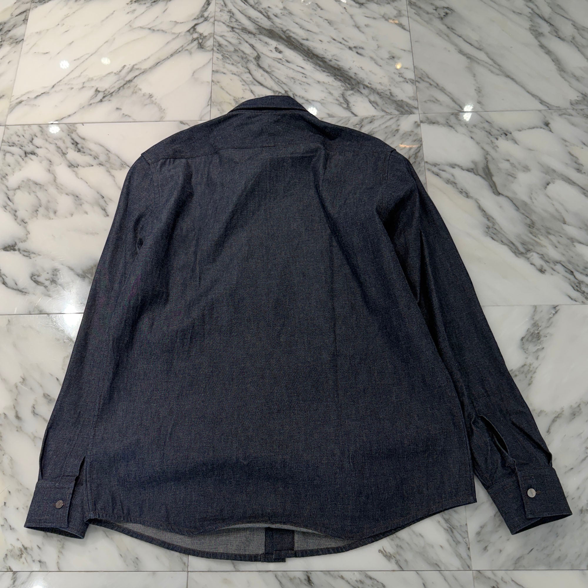 HERMES Straight Cut Denim Shirt H656060HA6037 Size 40 エルメス ストレートカット デニムシャツ サイズ40