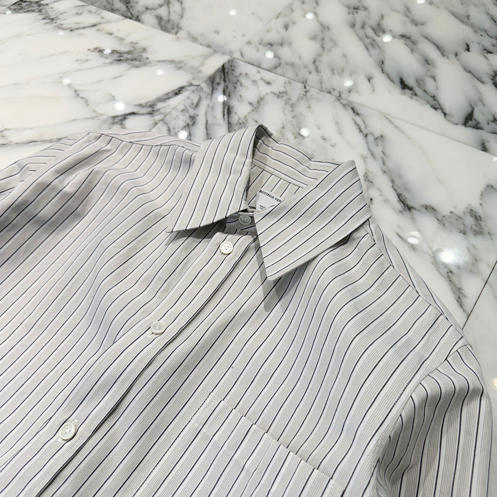 BOTTEGA VENETA Stripe Long Sleeve Shirt Size 46 ボッテガ・ヴェネタ ストライプ ロングスリーブシャツ サイズ46
