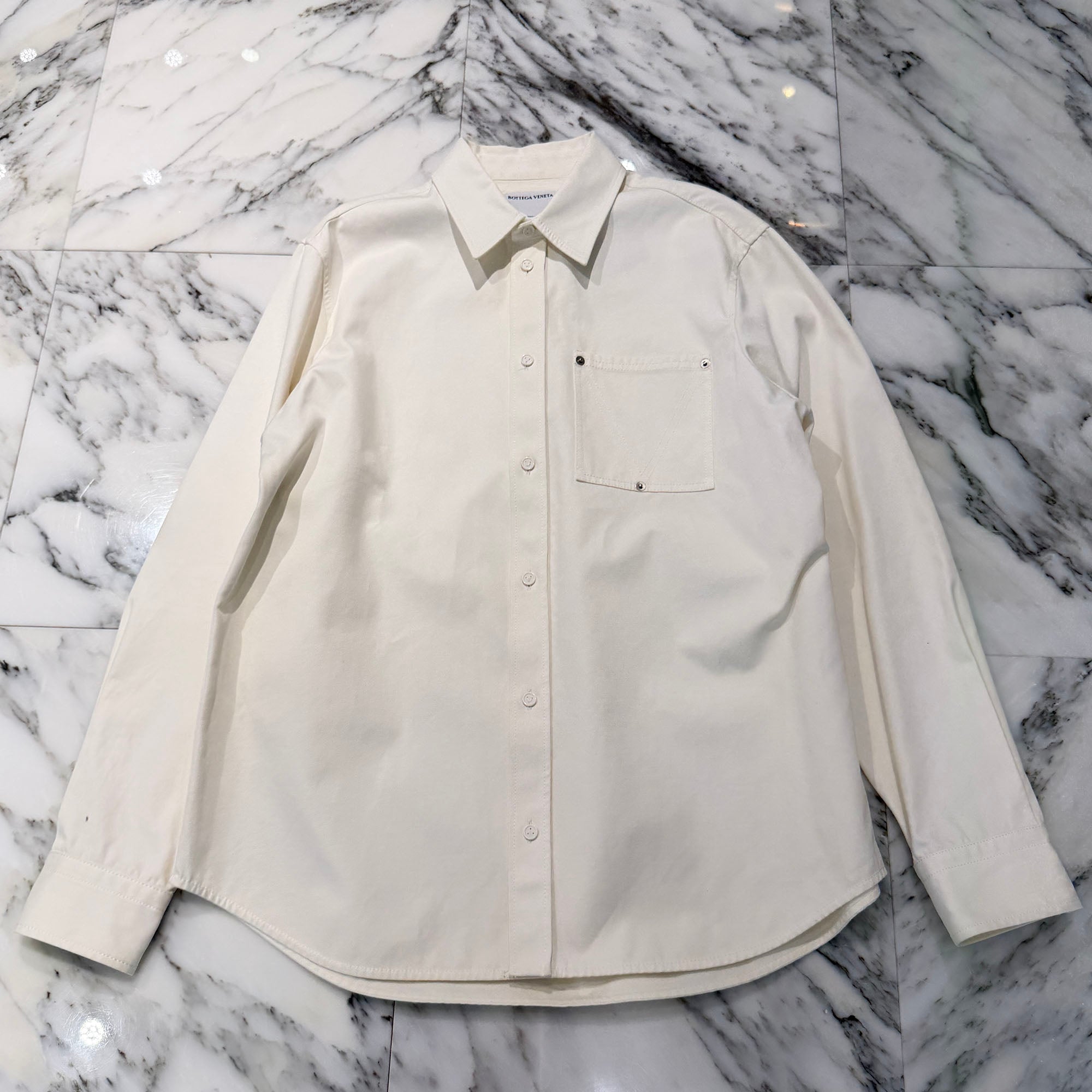 BOTTEGA VENETA V Stitch Cotton Long Sleeve Shirt Size 50 ボッテガ・ヴェネタ V ステッチ コットンロングスリーブシャツ サイズ50