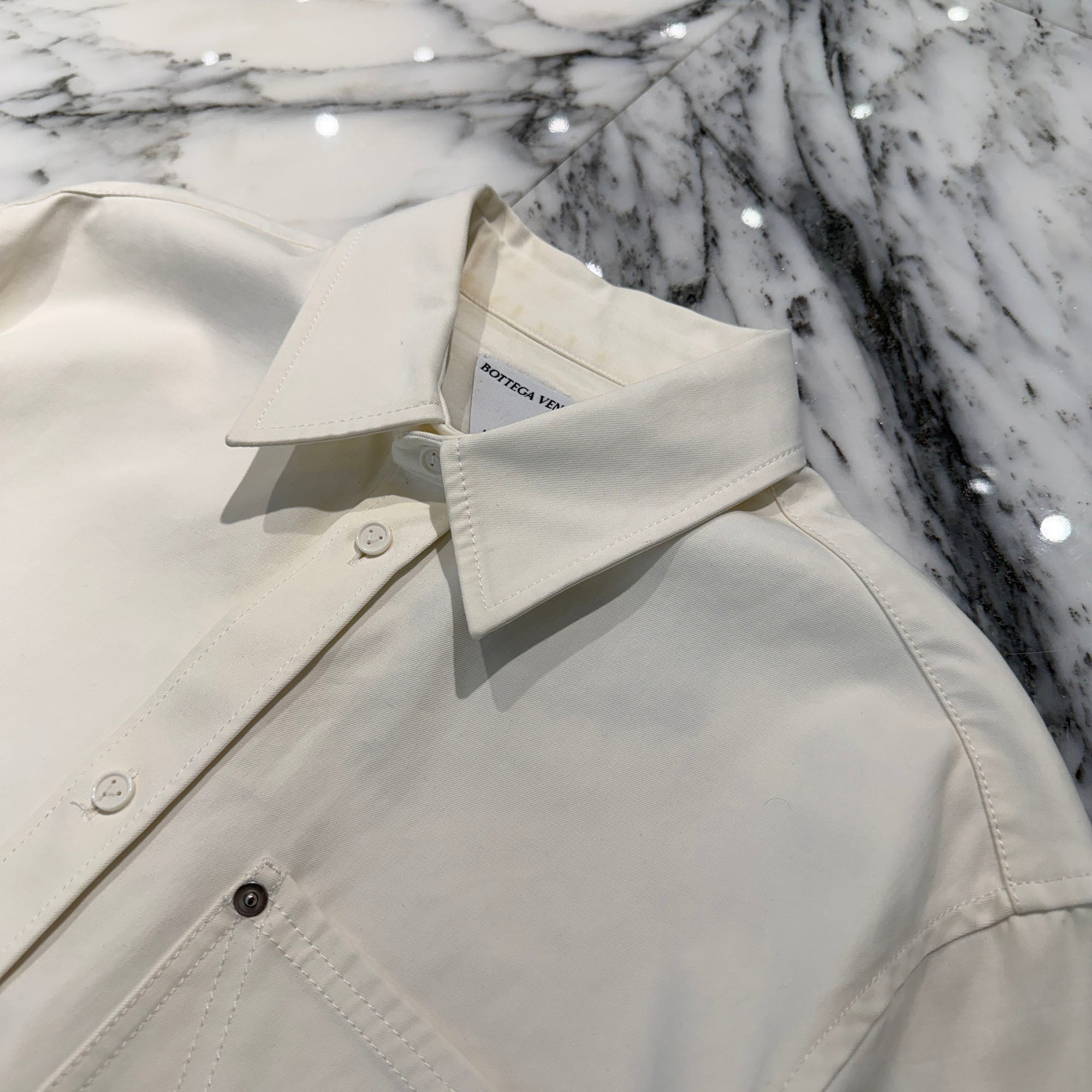 BOTTEGA VENETA V Stitch Cotton Long Sleeve Shirt Size 50 ボッテガ・ヴェネタ V ステッチ コットンロングスリーブシャツ サイズ50
