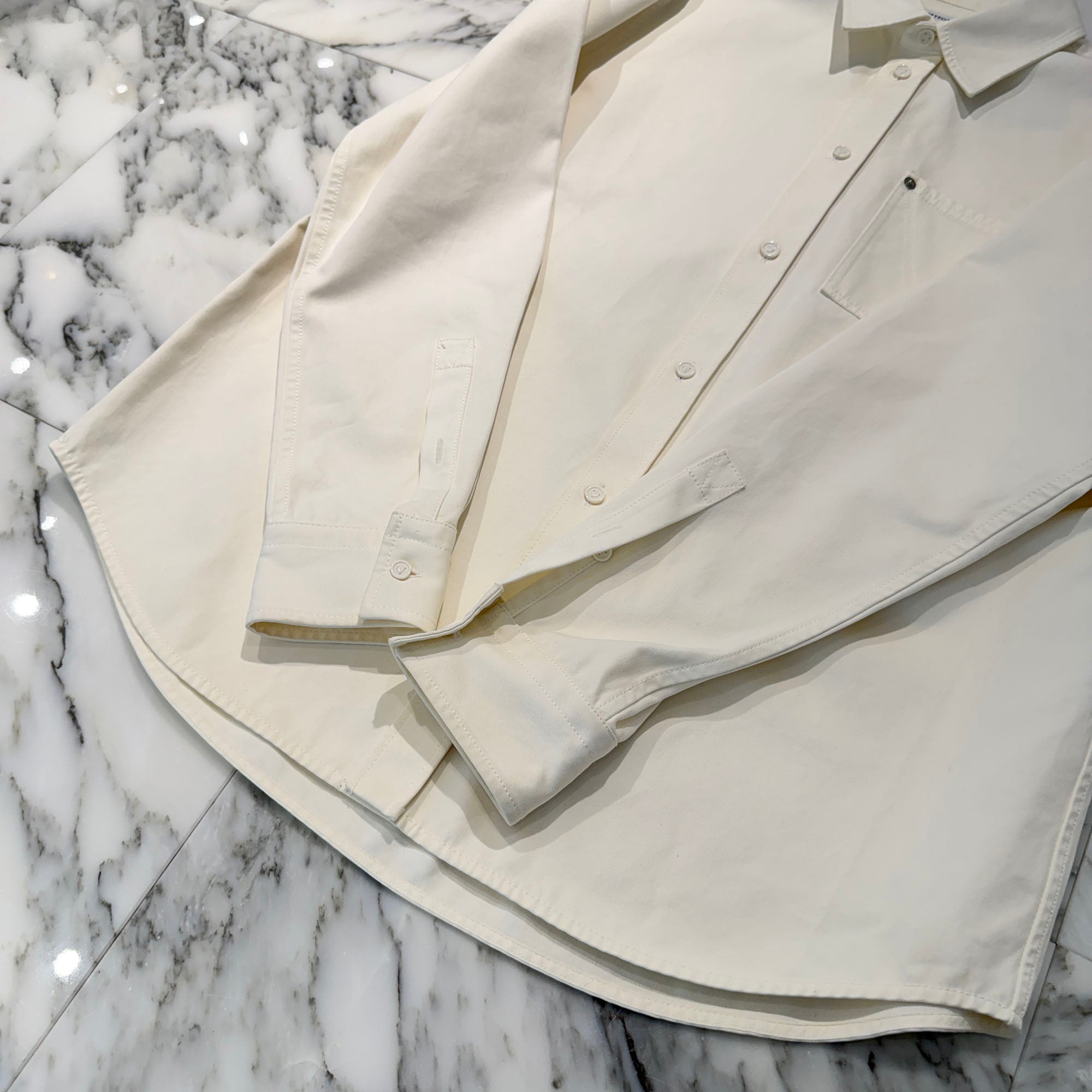 BOTTEGA VENETA V Stitch Cotton Long Sleeve Shirt Size 50 ボッテガ・ヴェネタ V ステッチ コットンロングスリーブシャツ サイズ50