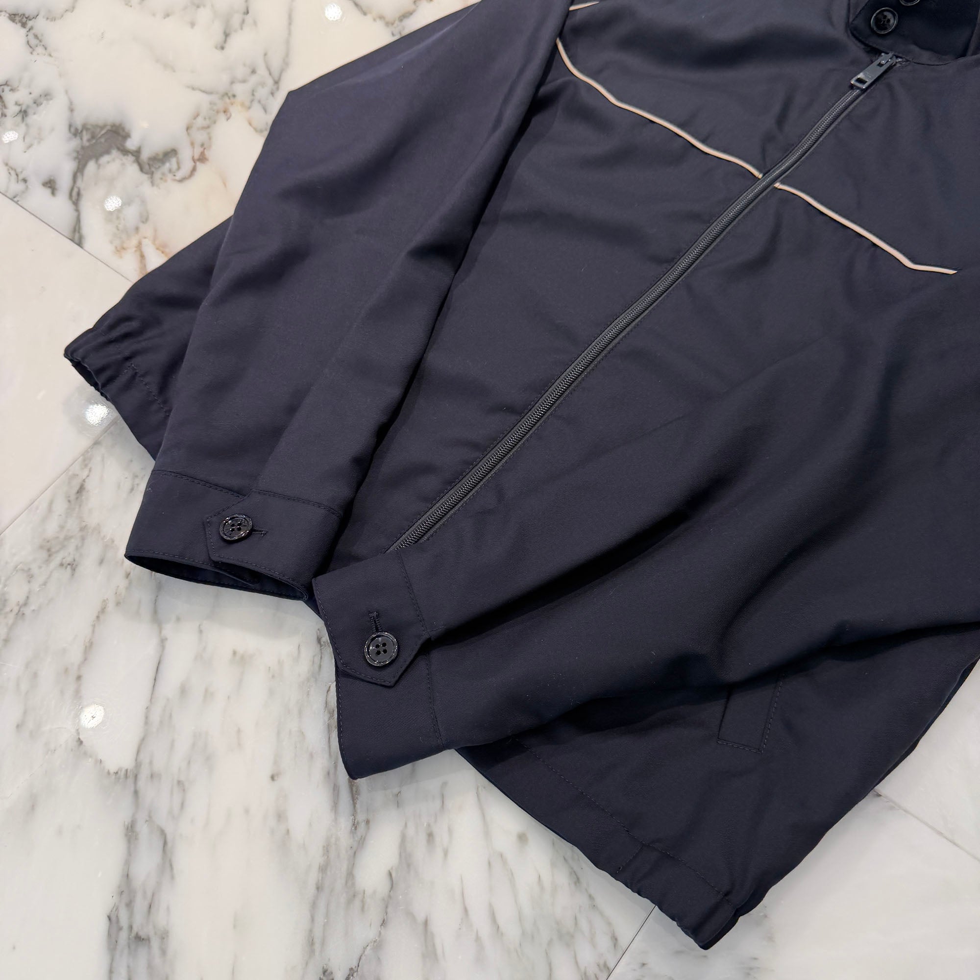 PRADA 2024SS Contrast Trim Wool Bomber Jacket SGC627 S000 170 Size 48 プラダ コントラスト トリム ウール ボンバージャケット サイズ48