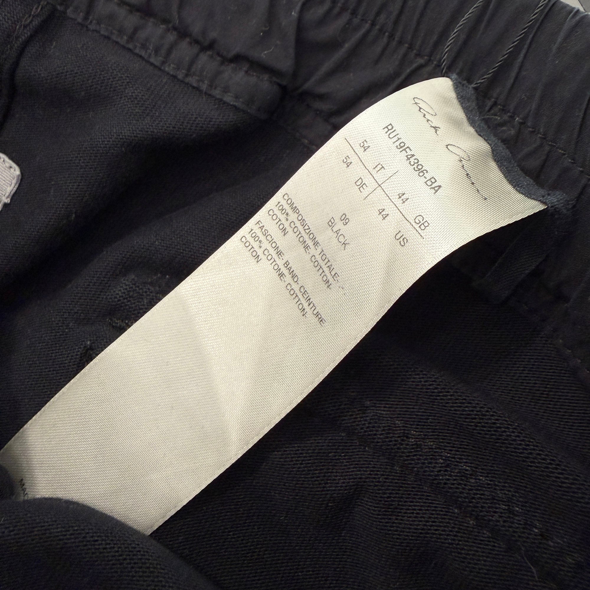Rick Owens 2019AW Rally Cargo Jogger Pants  RU19F4396-BA Size 44 リックオウエンス ラリー カーゴジョガーパンツ サイズ44