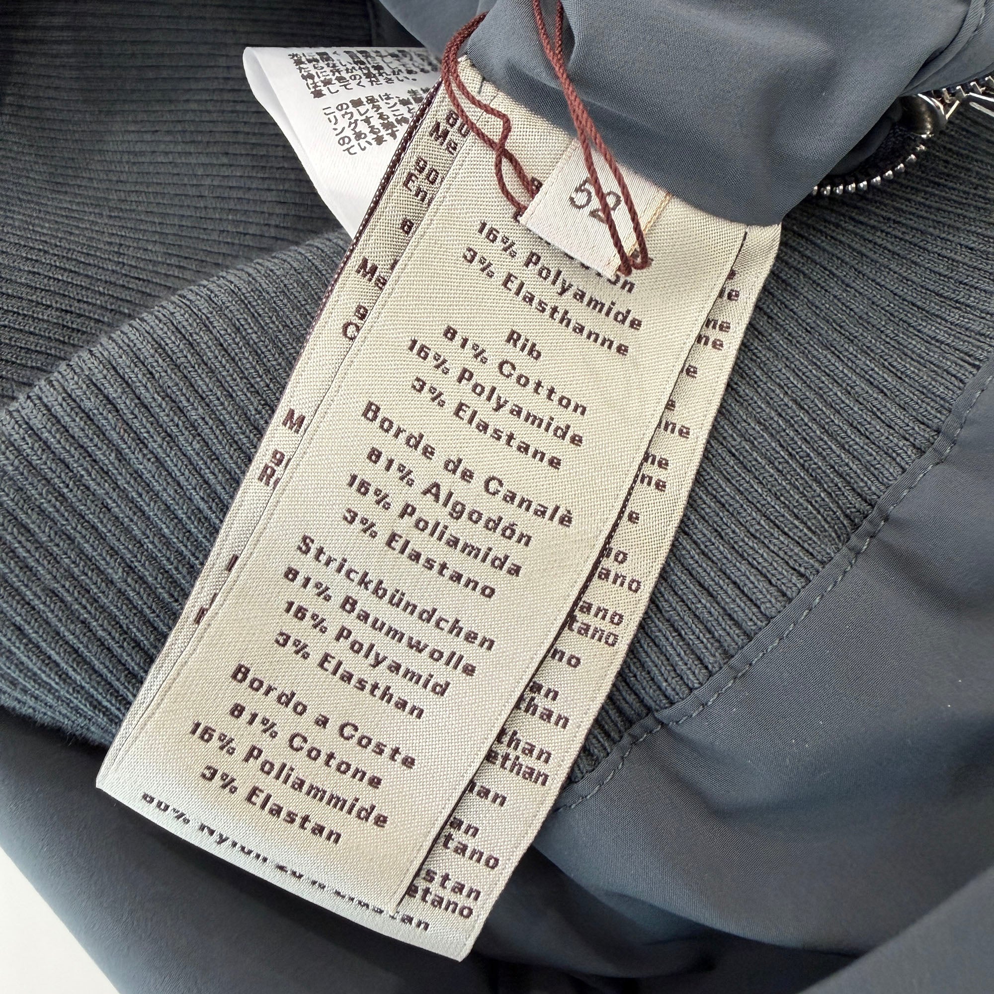 HERMES 2024SS Saddle Stitch Rib Trim Nylon Zip Up Jacket  H552920HL6I44 Size 52 エルメス サドルステッチ リブトリム ナイロン ジップ アップ ジャケット サイズ52
