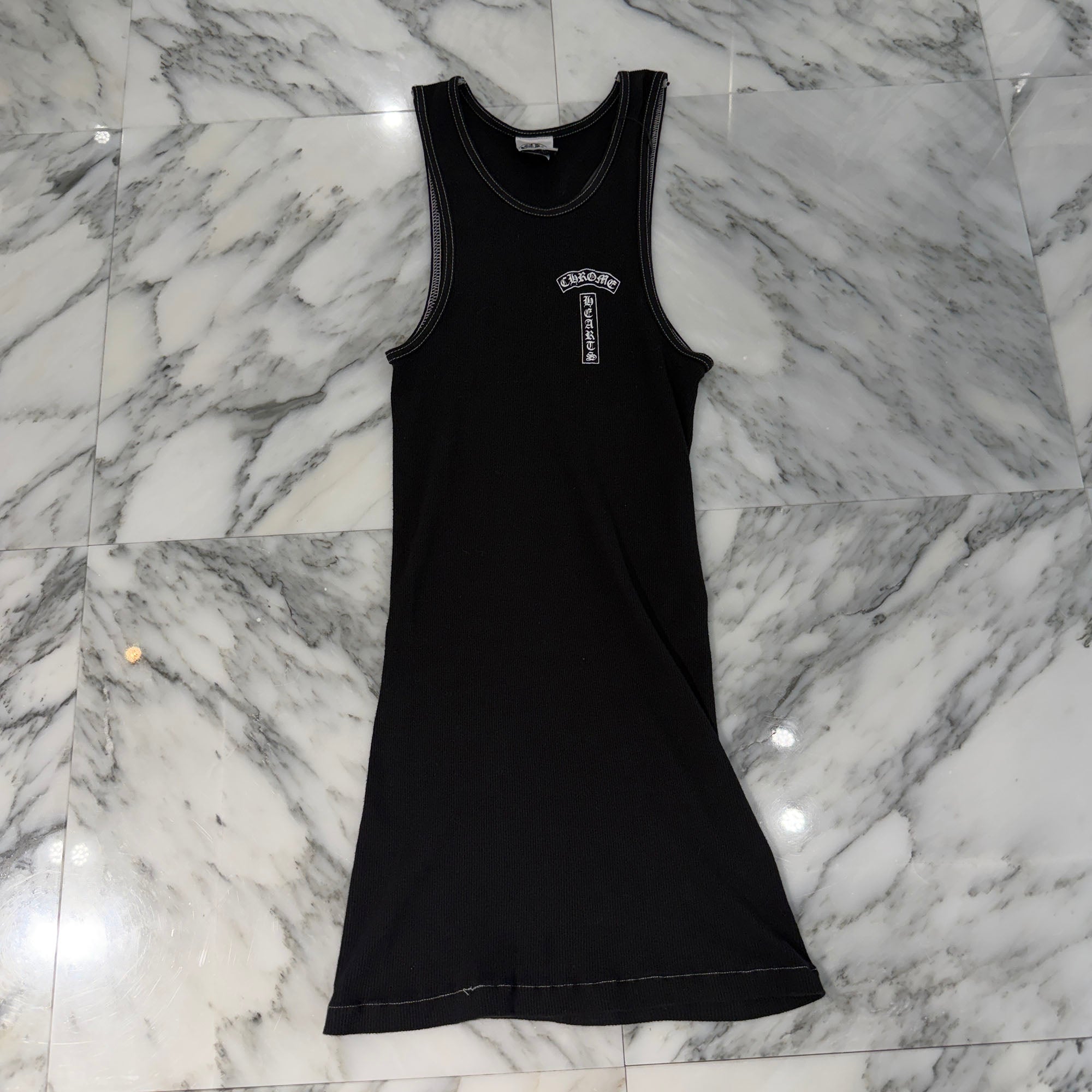 CHROME HEARTS Vertical Logo Fuck You Back Cross Print Tank Top Size M クロムハーツ ヴァーティカルロゴ ファックユー バッククロスプリント タンクトップ サイズM