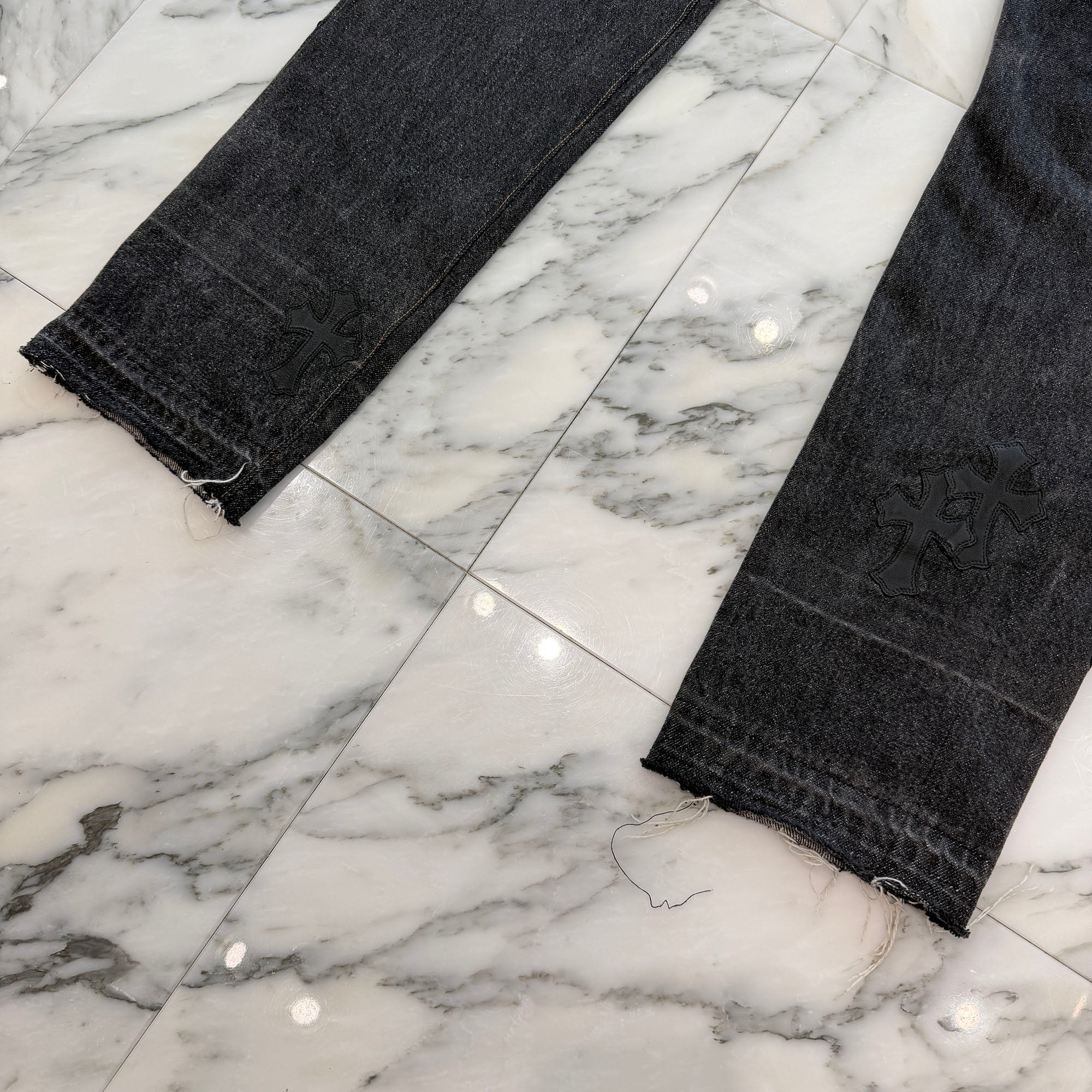 CHROME HEARTS × Levi's 501 VNTG Leather Cross Patch Jeans Size 34 クロムハーツ × リーバイス 501 ヴィンテージ レザークロスパッチ ジーンズ デニムパンツ サイズ34