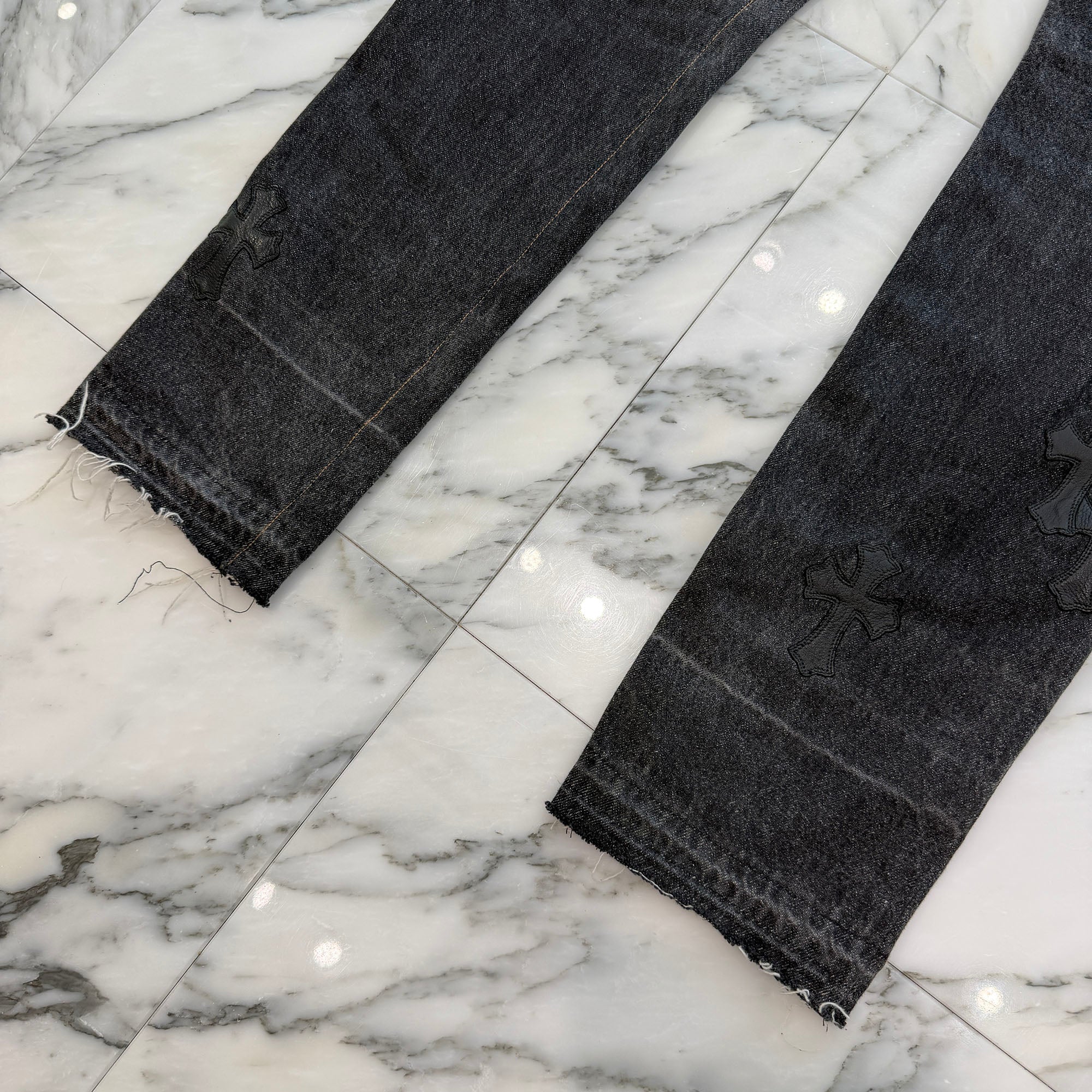 CHROME HEARTS × Levi's 501 VNTG Leather Cross Patch Jeans Size 34 クロムハーツ × リーバイス 501 ヴィンテージ レザークロスパッチ ジーンズ デニムパンツ サイズ34