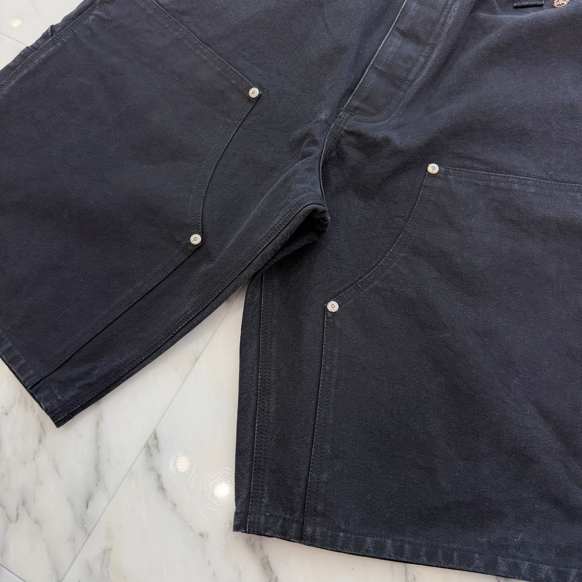 CHROME HEARTS Carpenter Cemetery Cross Patch Denim Shorts Size 34 クロムハーツ カーペンター セメタリークロスパッチ デニムショーツ サイズ34
