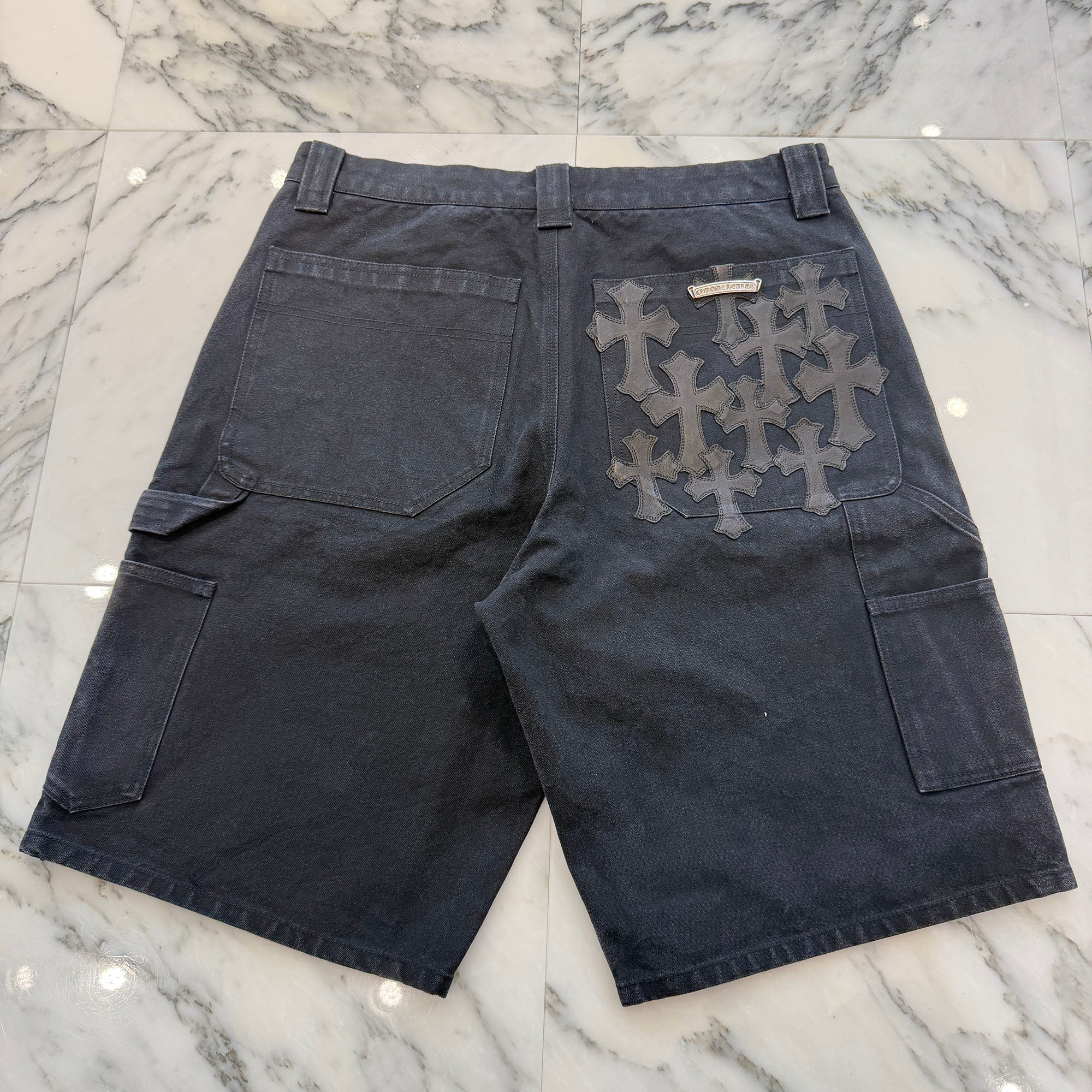 CHROME HEARTS Carpenter Cemetery Cross Patch Denim Shorts Size 34 クロムハーツ カーペンター セメタリークロスパッチ デニムショーツ サイズ34