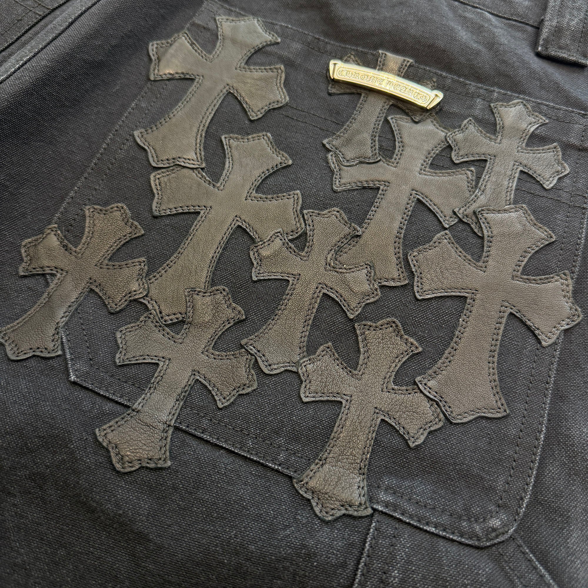 CHROME HEARTS Carpenter Cemetery Cross Patch Denim Shorts Size 34 クロムハーツ カーペンター セメタリークロスパッチ デニムショーツ サイズ34