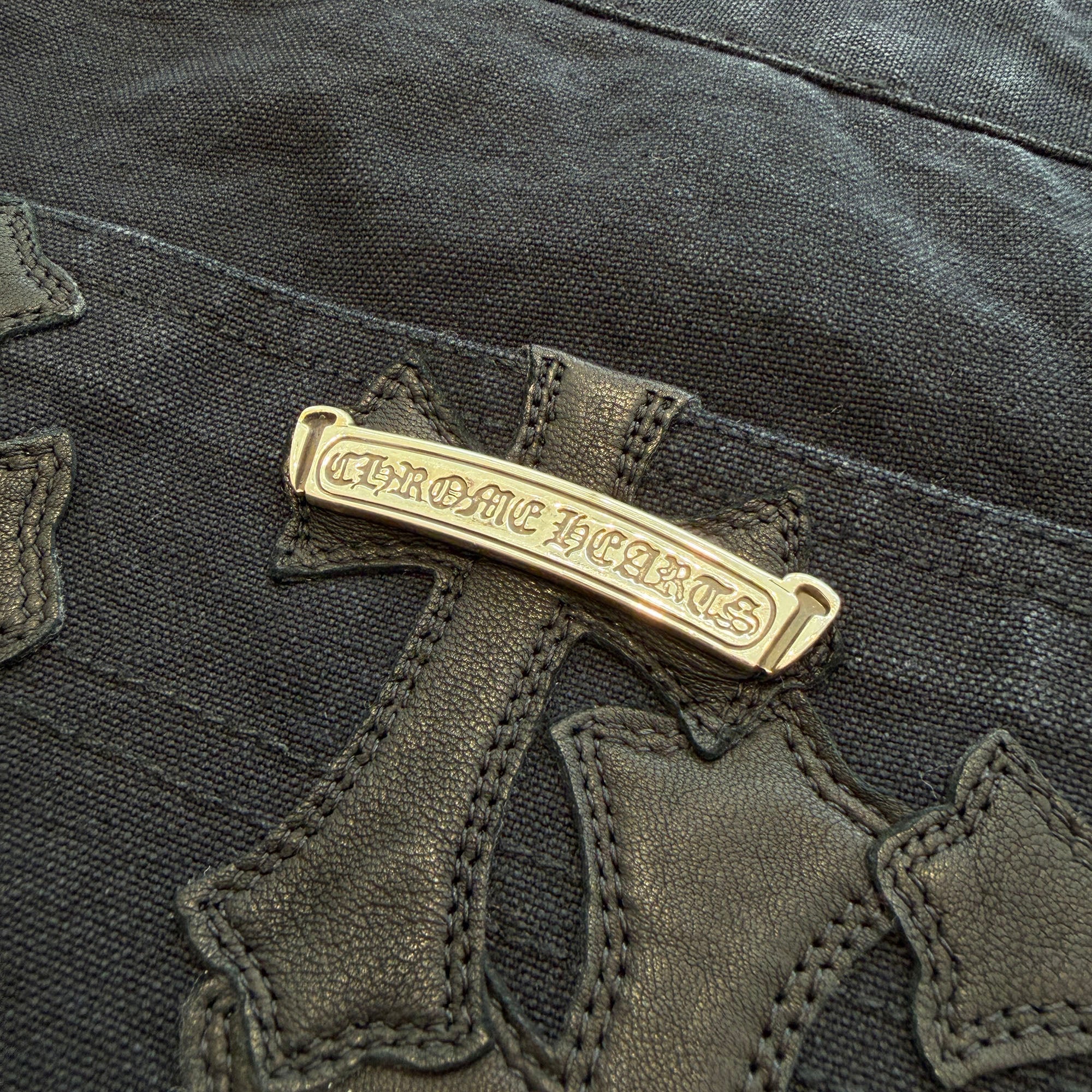 CHROME HEARTS Carpenter Cemetery Cross Patch Denim Shorts Size 34 クロムハーツ カーペンター セメタリークロスパッチ デニムショーツ サイズ34