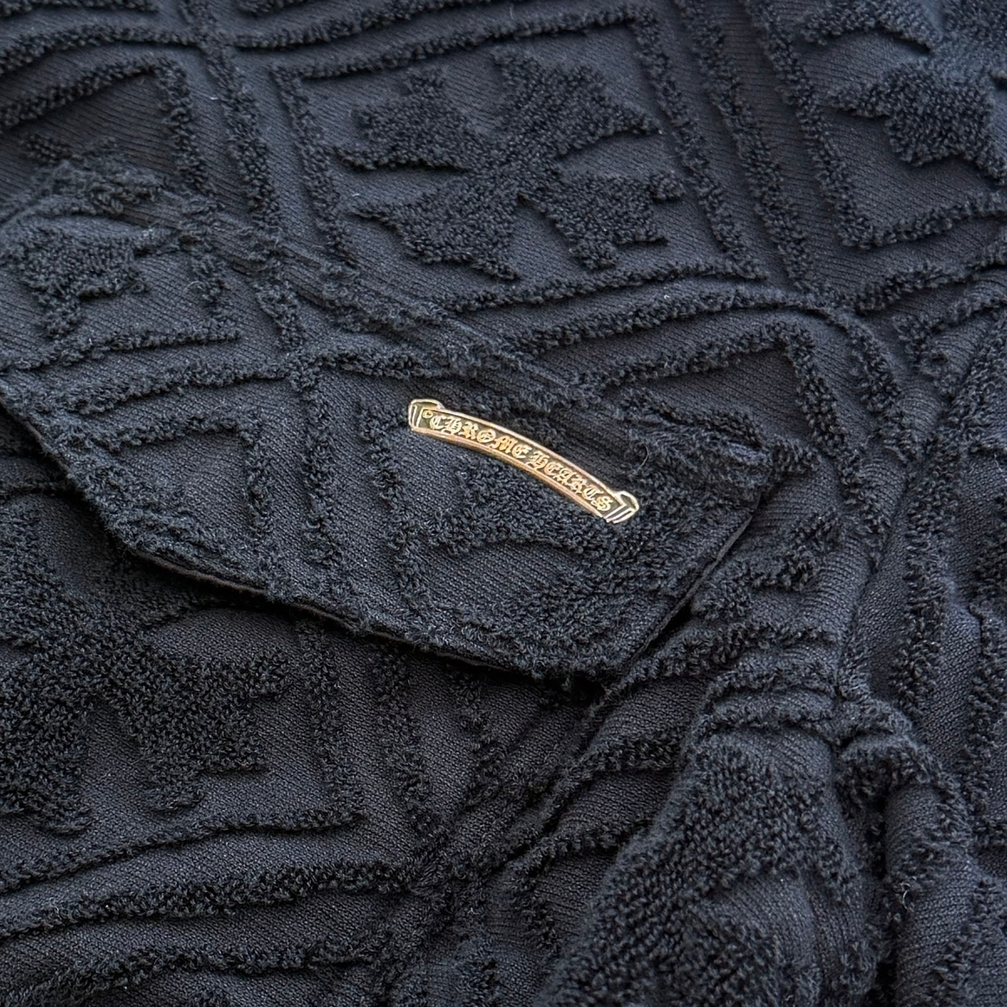 CHROME HEARTS Y NOT CH Plus Pattern Pile Terry Shirt Size L クロムハーツ ワイノット CHプラス総柄 パイル地 テリー シャツ サイズL