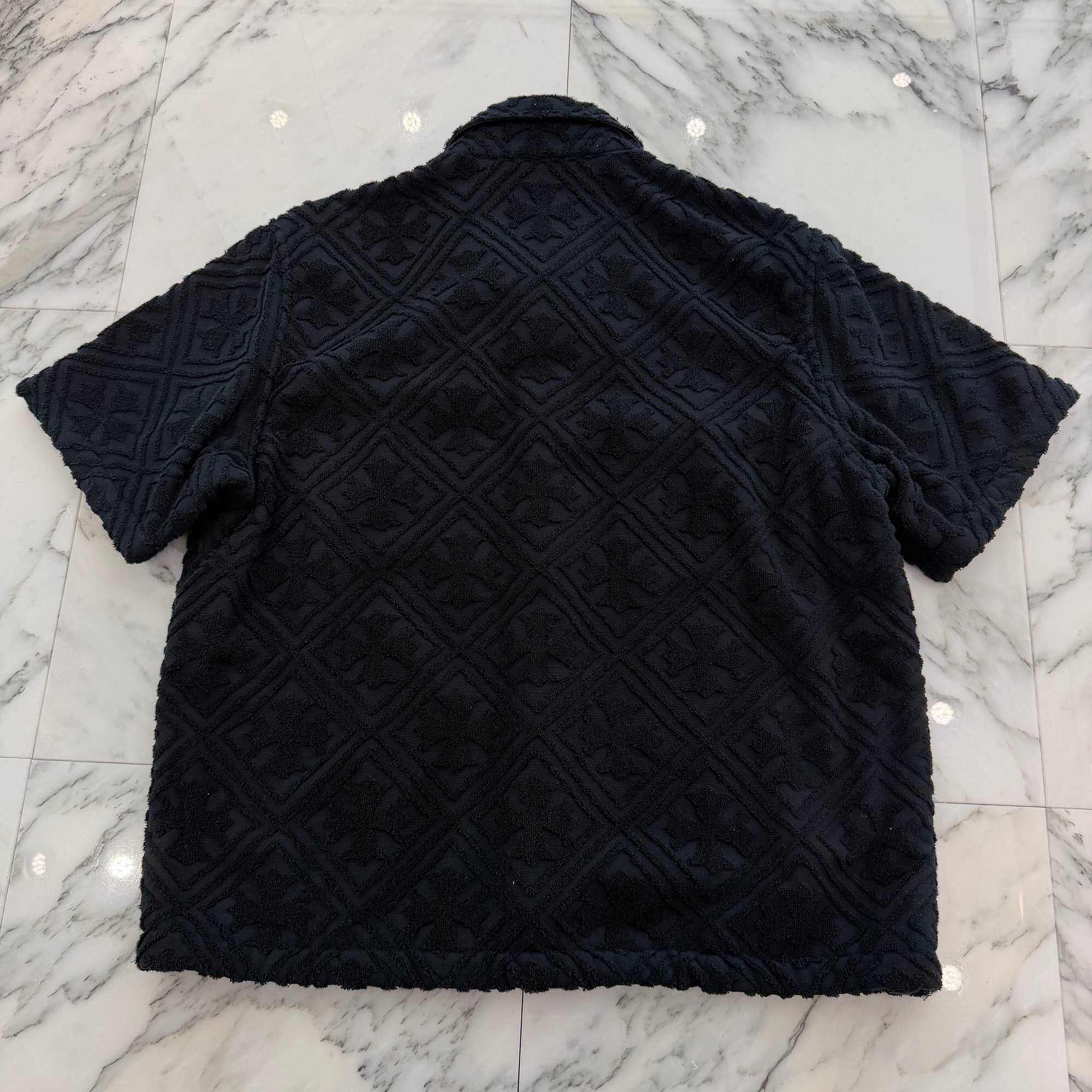 CHROME HEARTS Y NOT CH Plus Pattern Pile Terry Shirt Size L クロムハーツ ワイノット CHプラス総柄 パイル地 テリー シャツ サイズL