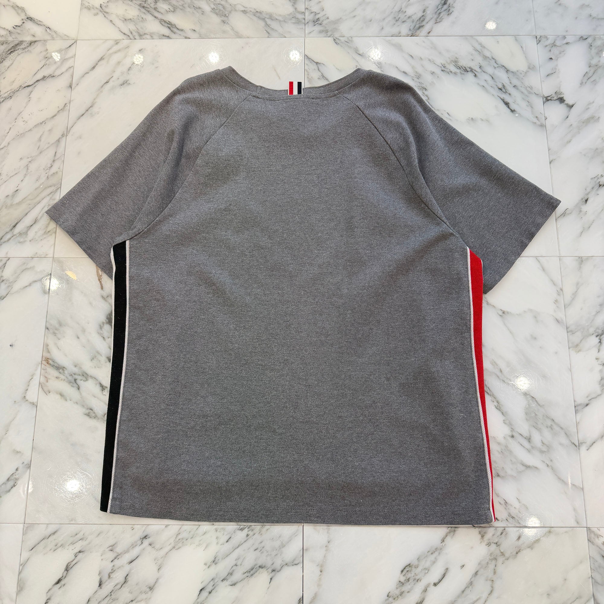 THOM BROWNE Interlocking RWB Stripe Short Sleeve Tee MJS114A-06168035 Size 5 トムブラウン インターロッキング RWB ストライプTシャツ サイズ5